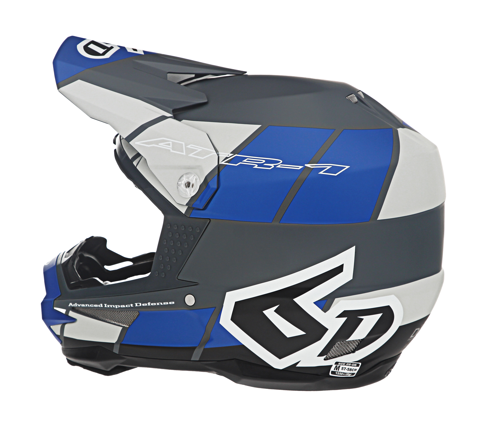 6D Motocross Helmet ATR-1 Shear - Blue / Grey / Black