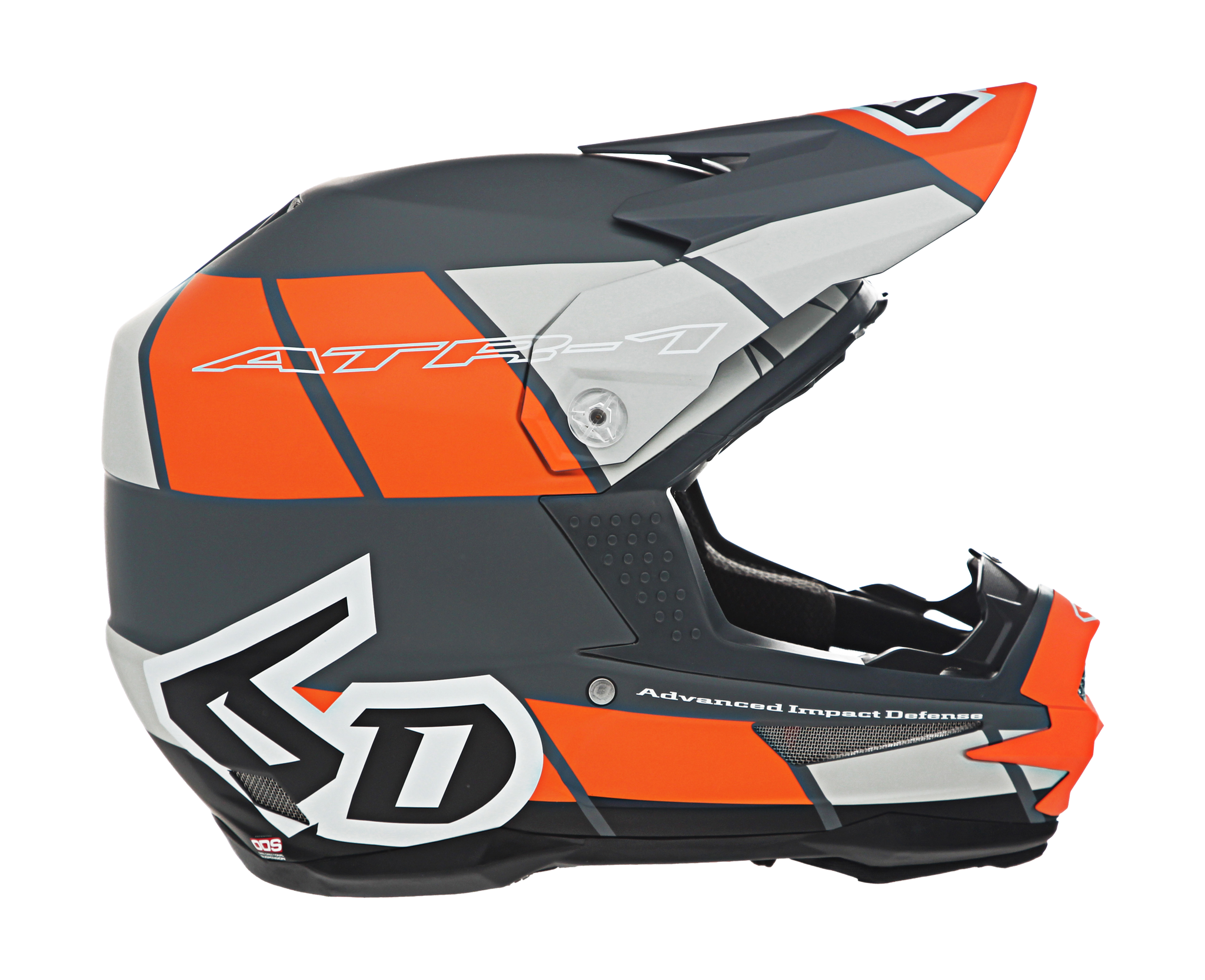 6D Motocross Helmet ATR-1 Shear - Orange / Grey / Black