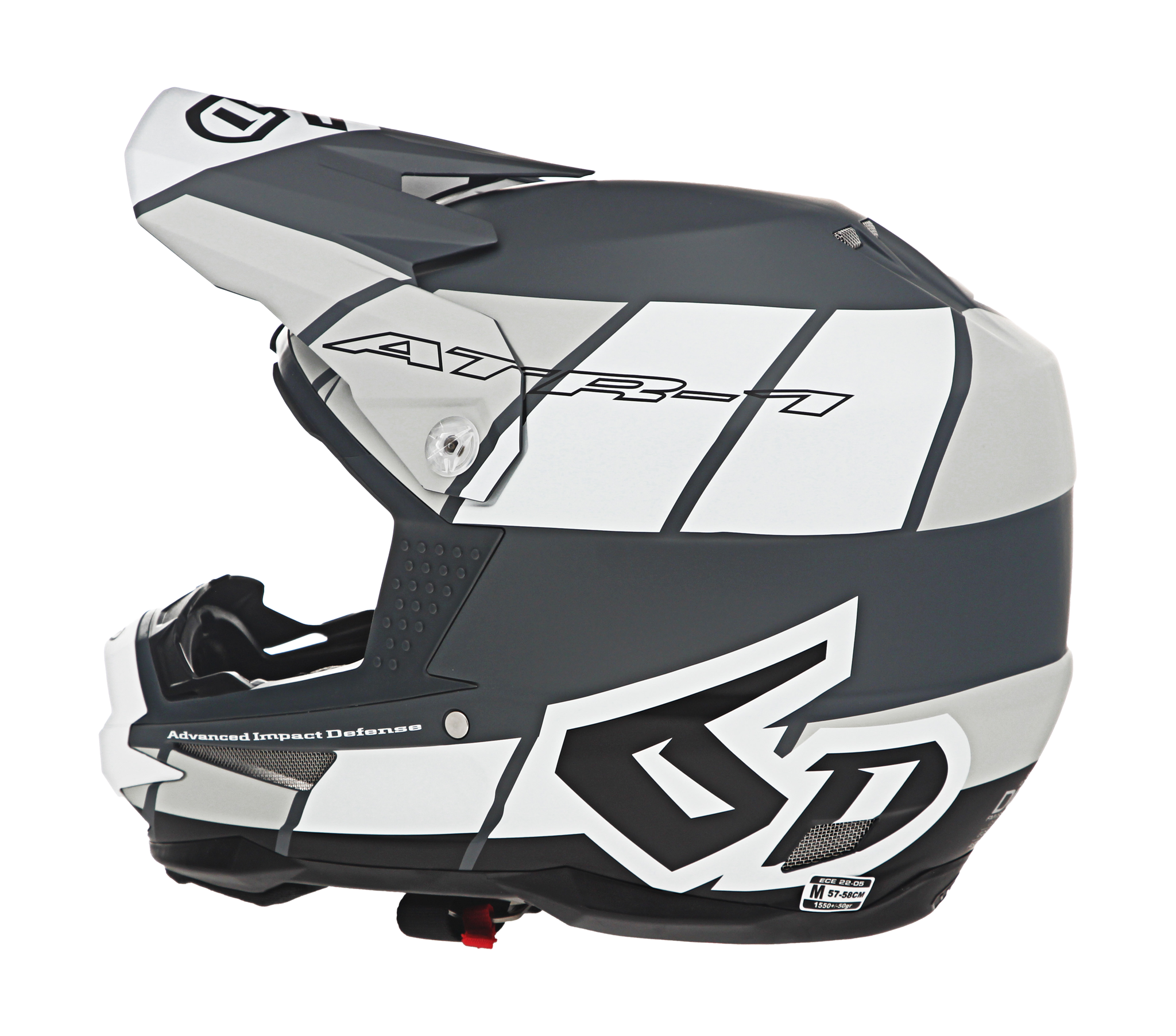 6D Motocross Helmet ATR-1 Shear - White / Grey / Black