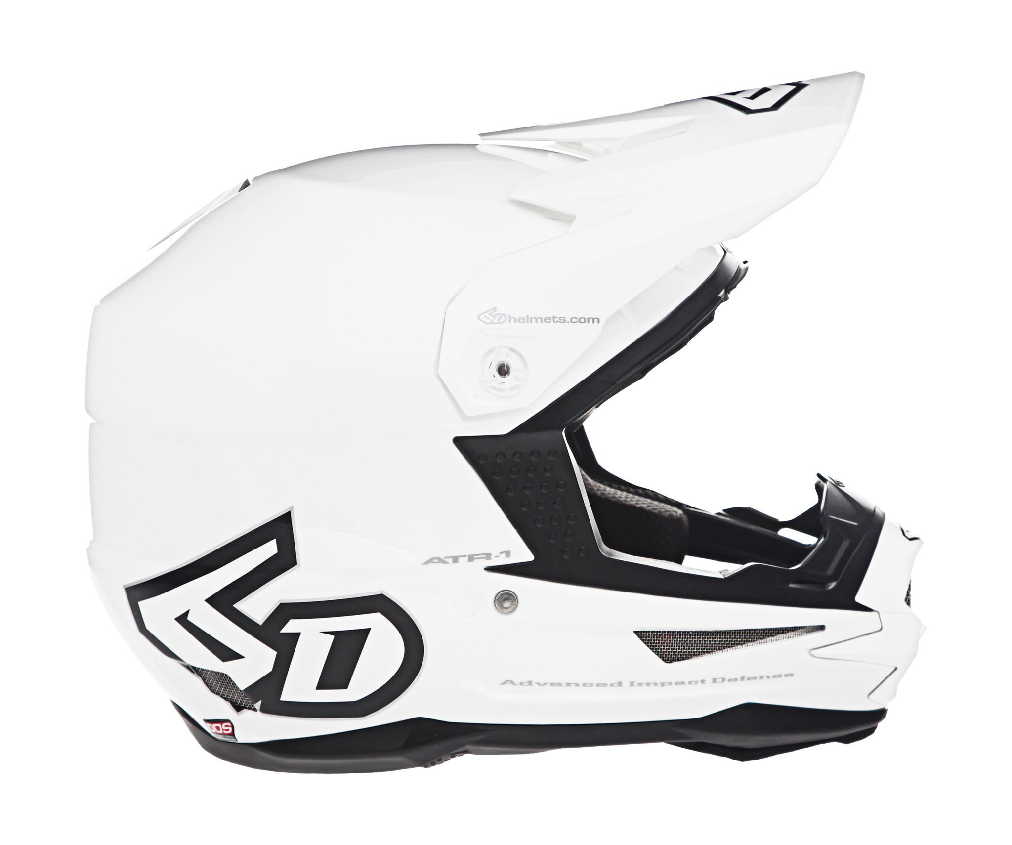 6D Motocross Helmet ATR-1 Solid Gloss - White