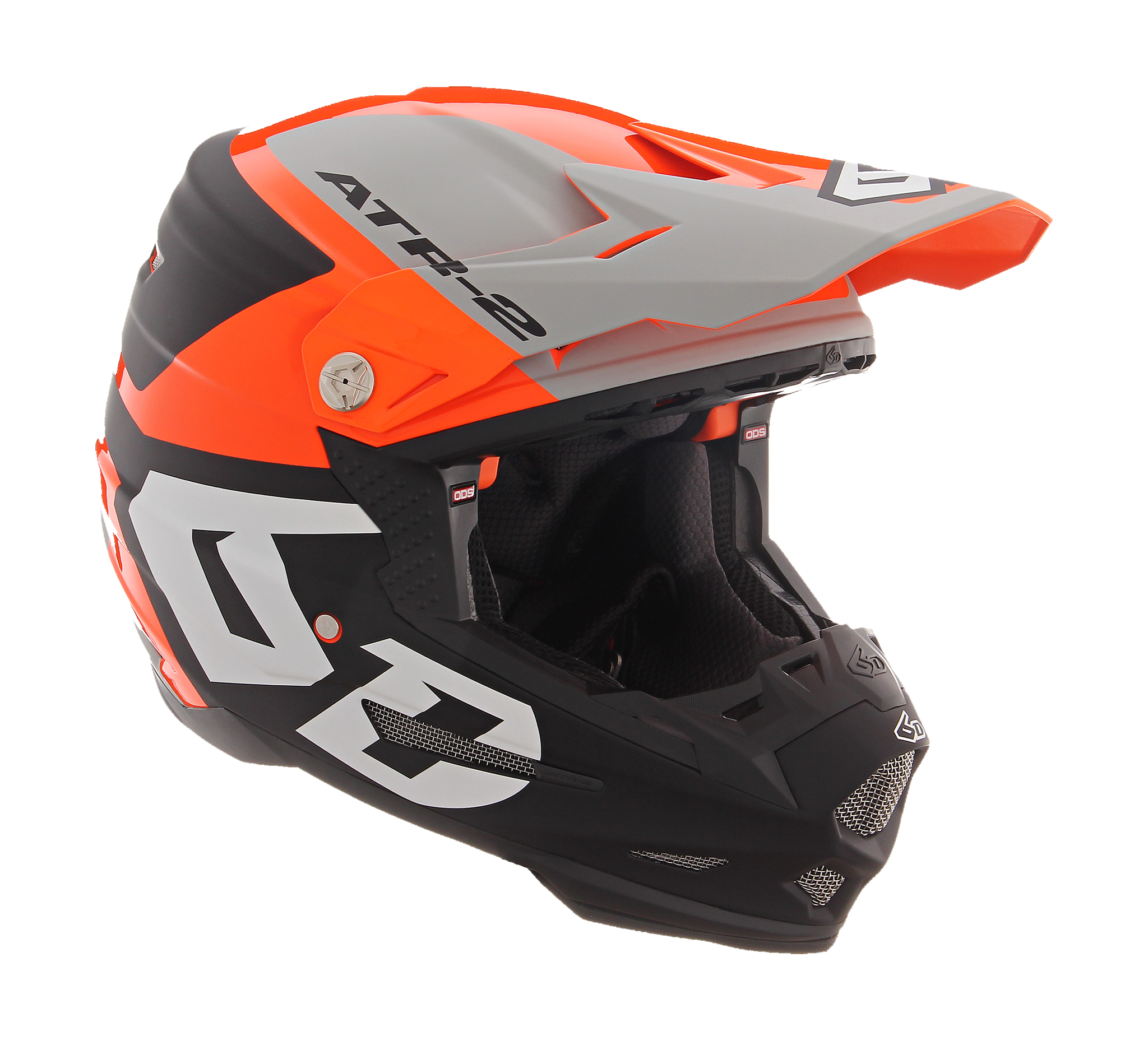 6D Motocross Helmet ATR-2 Helo - Orange / Grey
