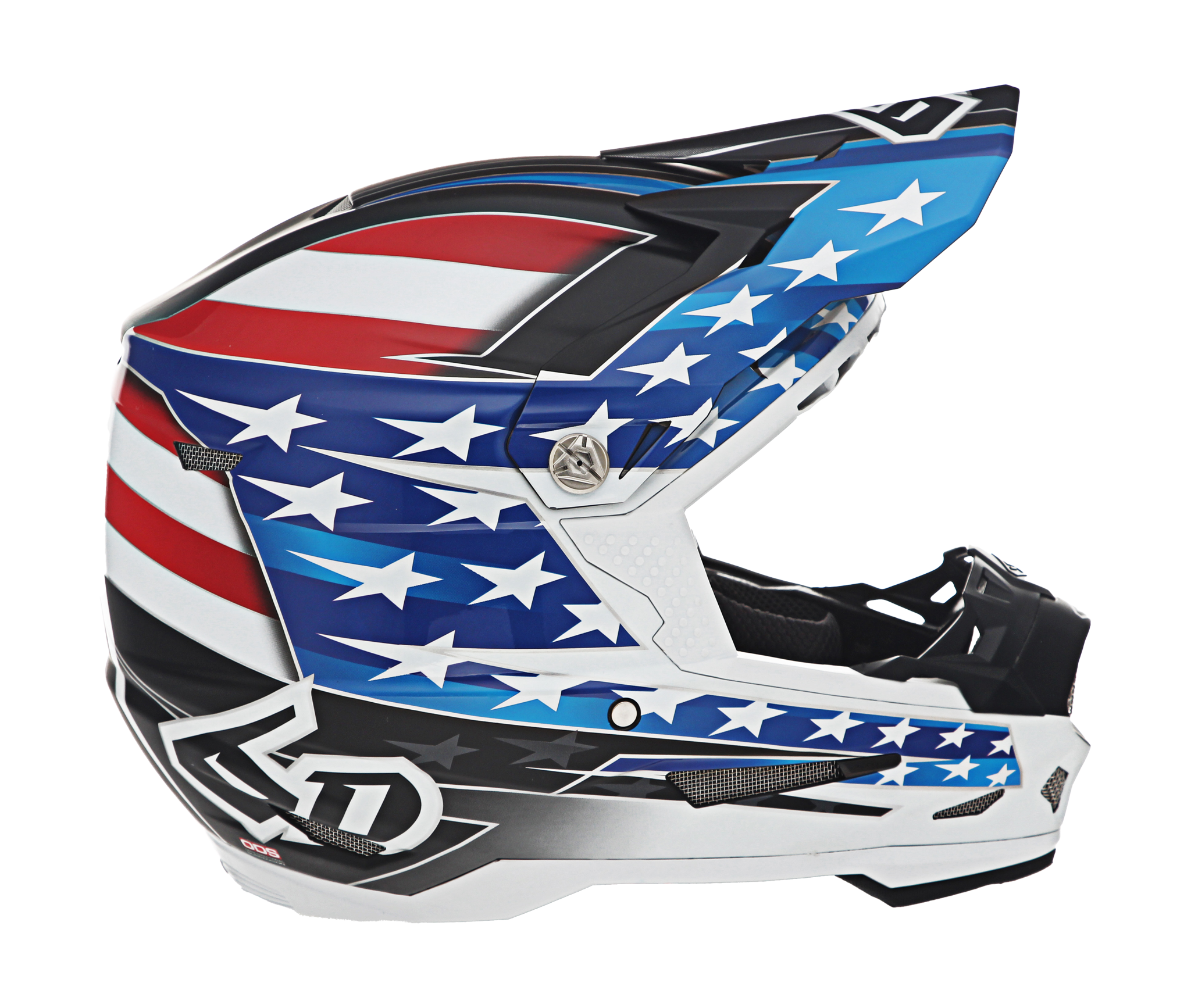 6D Motocross Helmet ATR-2 Super Patriot - Red / White / Blue