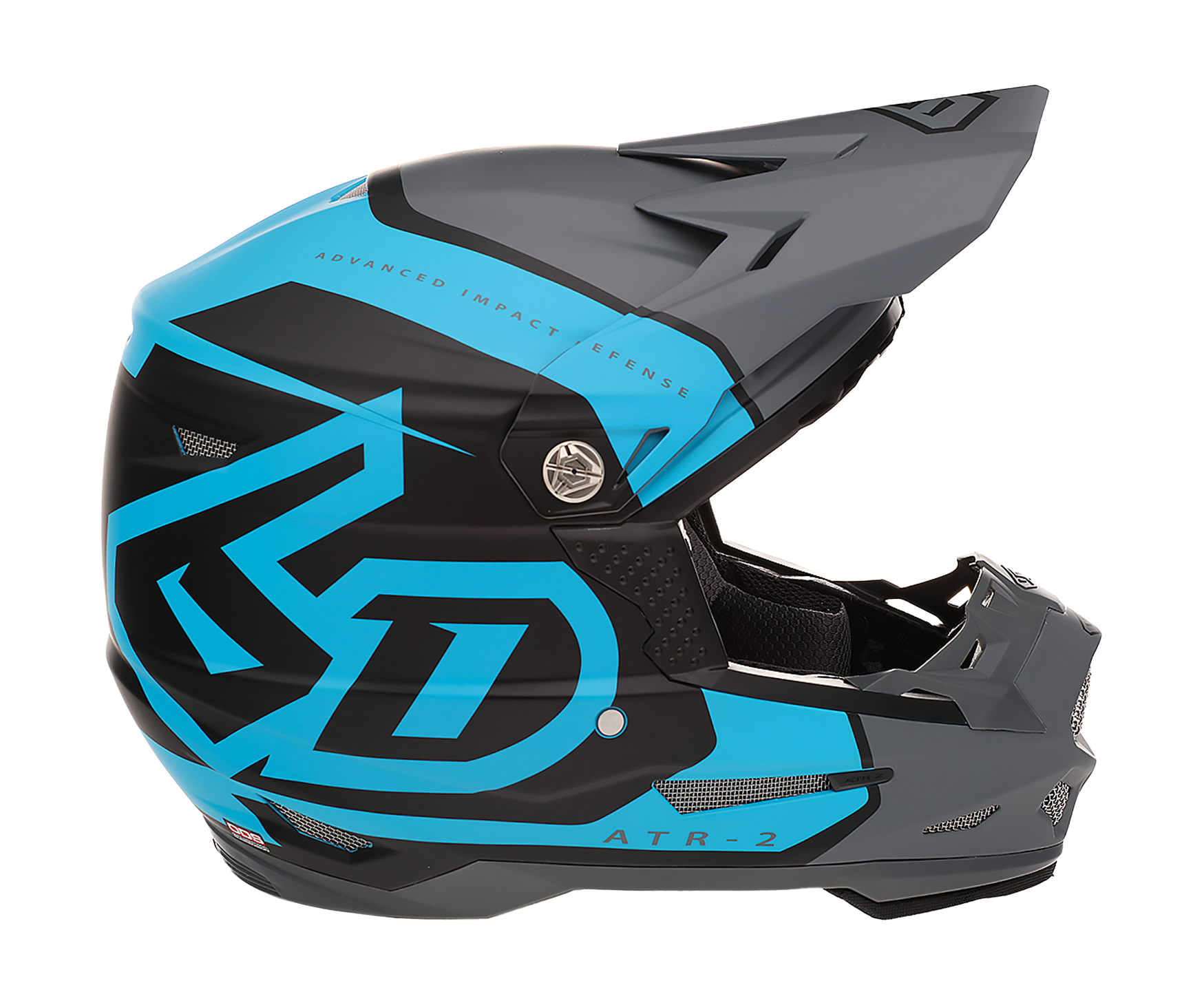 6D Motocross Helmet ATR-2 Torque - Matte Cyan / Grey
