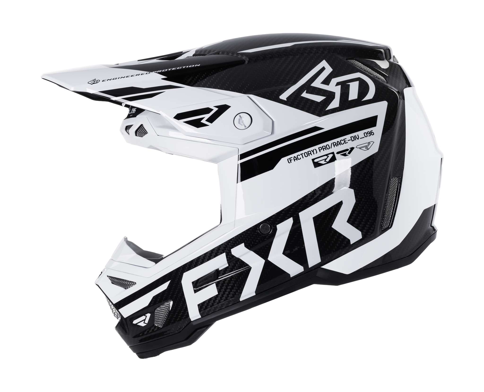 6D Motocross Helmet ATR-3 FIM FXR - White / Black