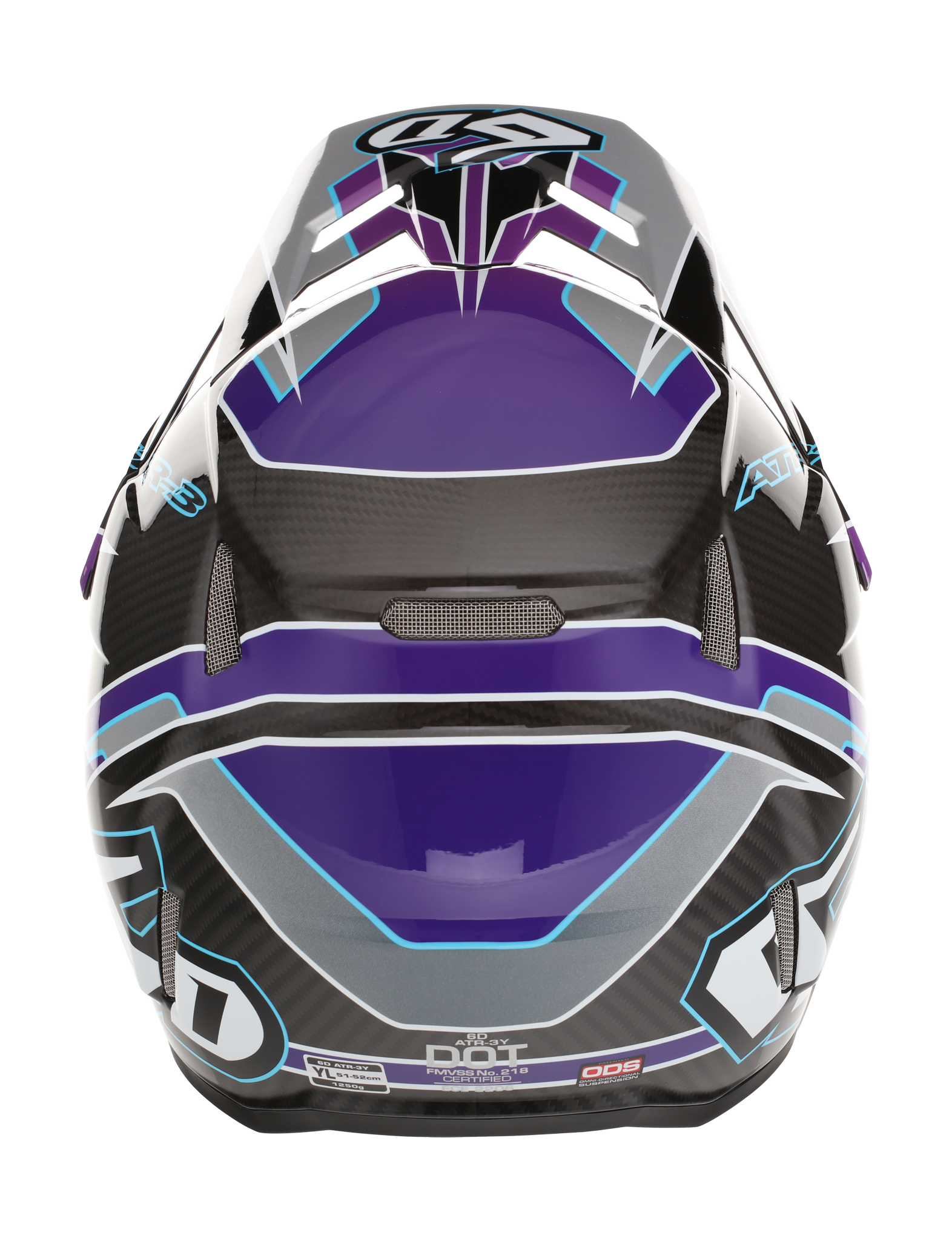 6D Motocross Helmet ATR-3 FIM Reflex - Purple