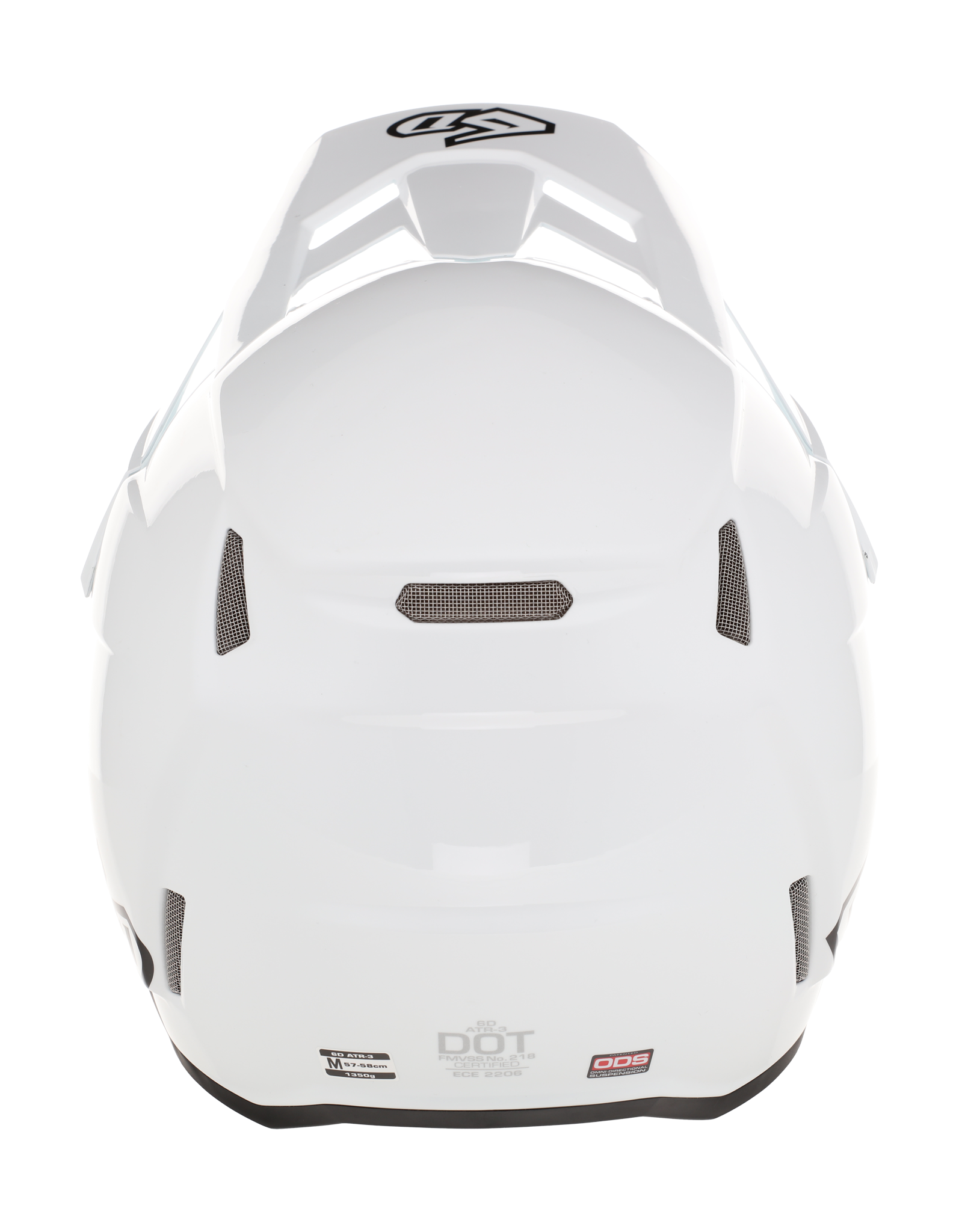 6D Motocross Helmet ATR-3 FIM Solid - White
