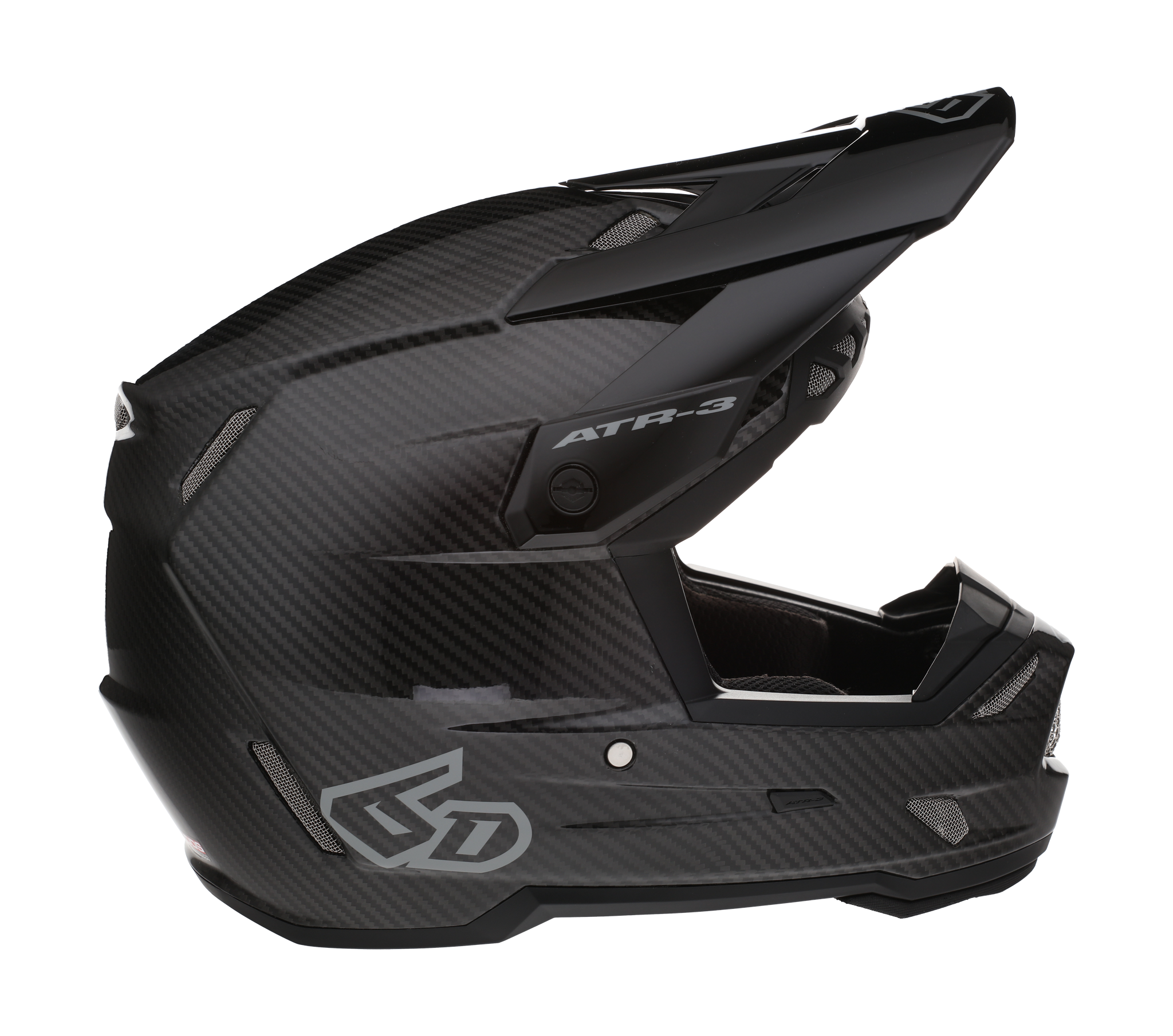 6D Motocross Helmet ATR-3 FIM Solid - Black