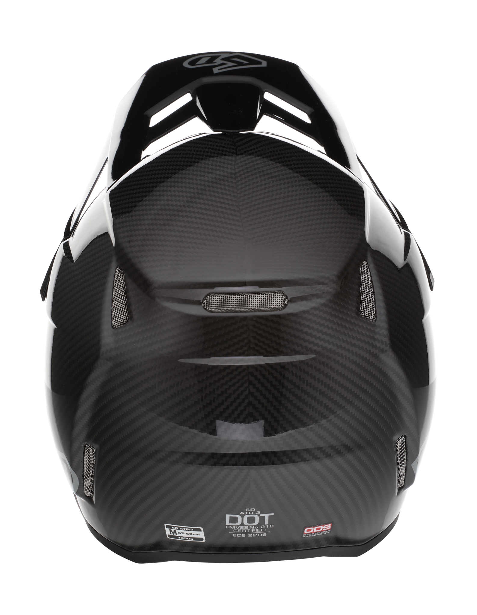 6D Motocross Helmet ATR-3 FIM Solid - Black