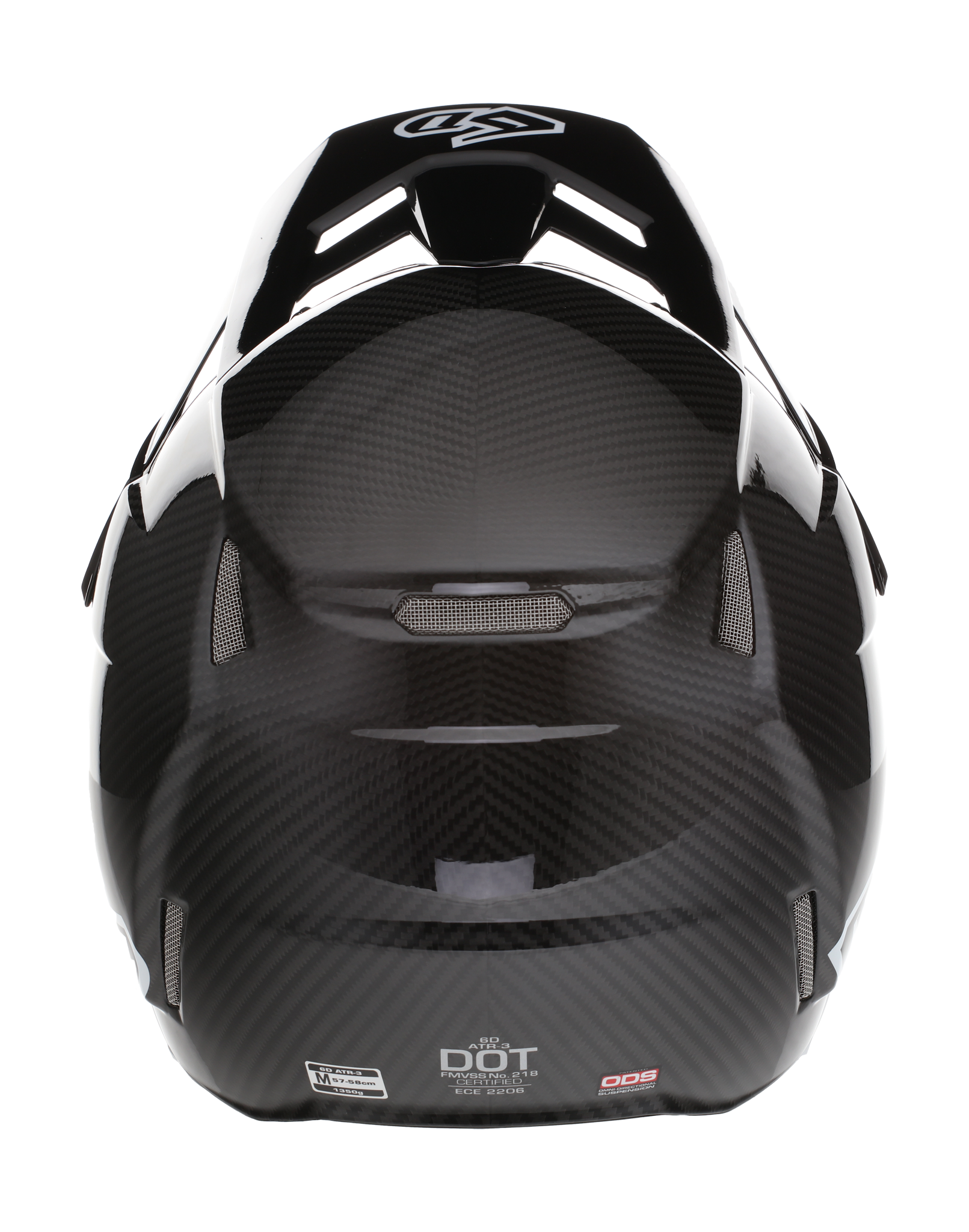 6D Motocross Helmet ATR-3 FIM Solid - Black / White