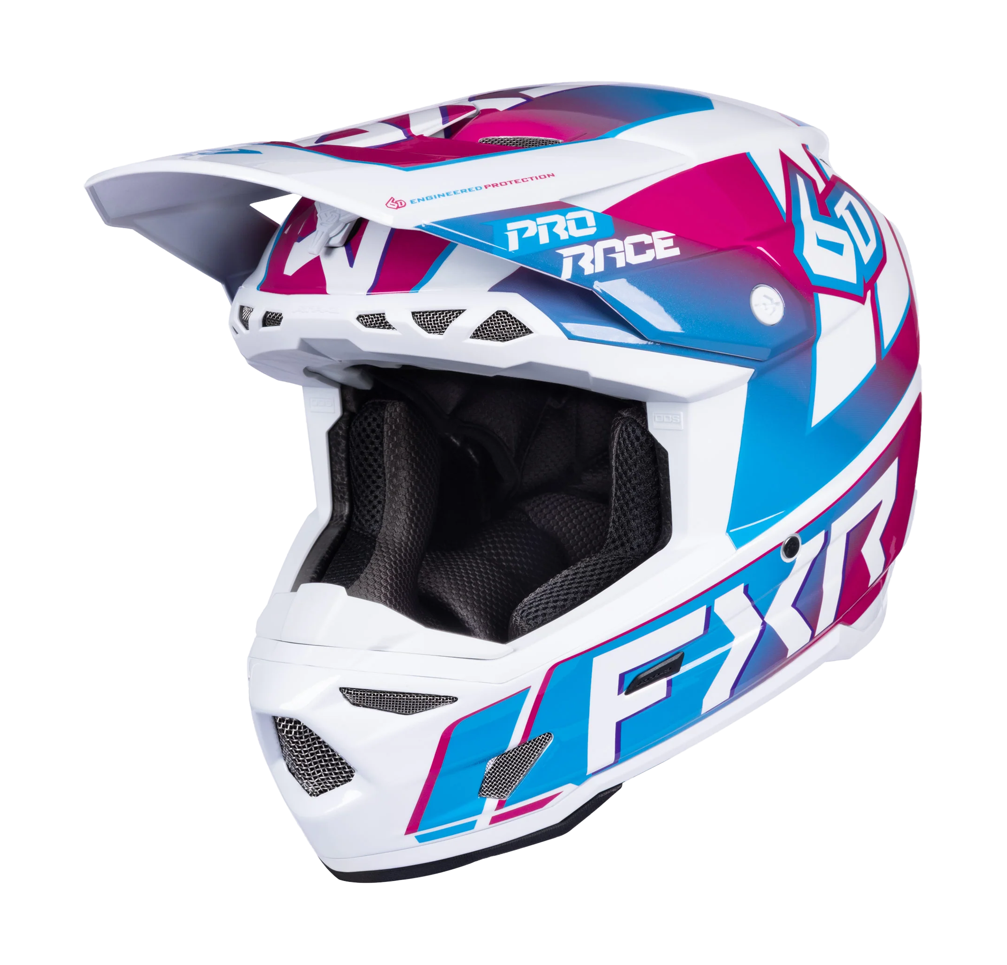 6D Motocross Helmet ATR-3 FXR - Blue Razz / White