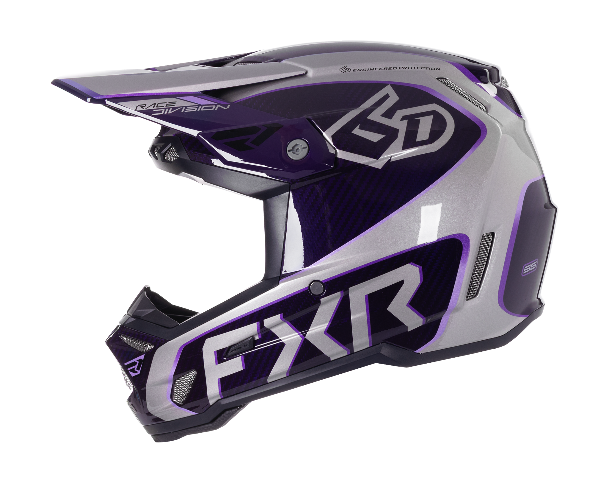 6D Motocross Helmet ATR-3 FXR - Grey / Purple