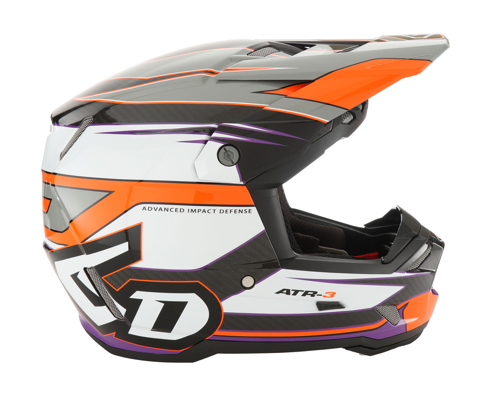 6D Motocross Helmet ATR-3 Hyper - Neon Orange / Purple