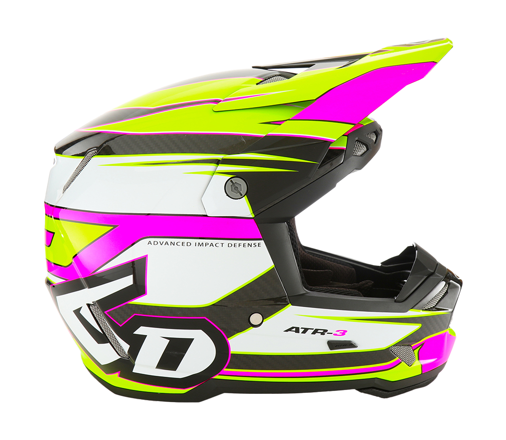 6D Motocross Helmet ATR-3 Hyper - Neon Pink / Yellow