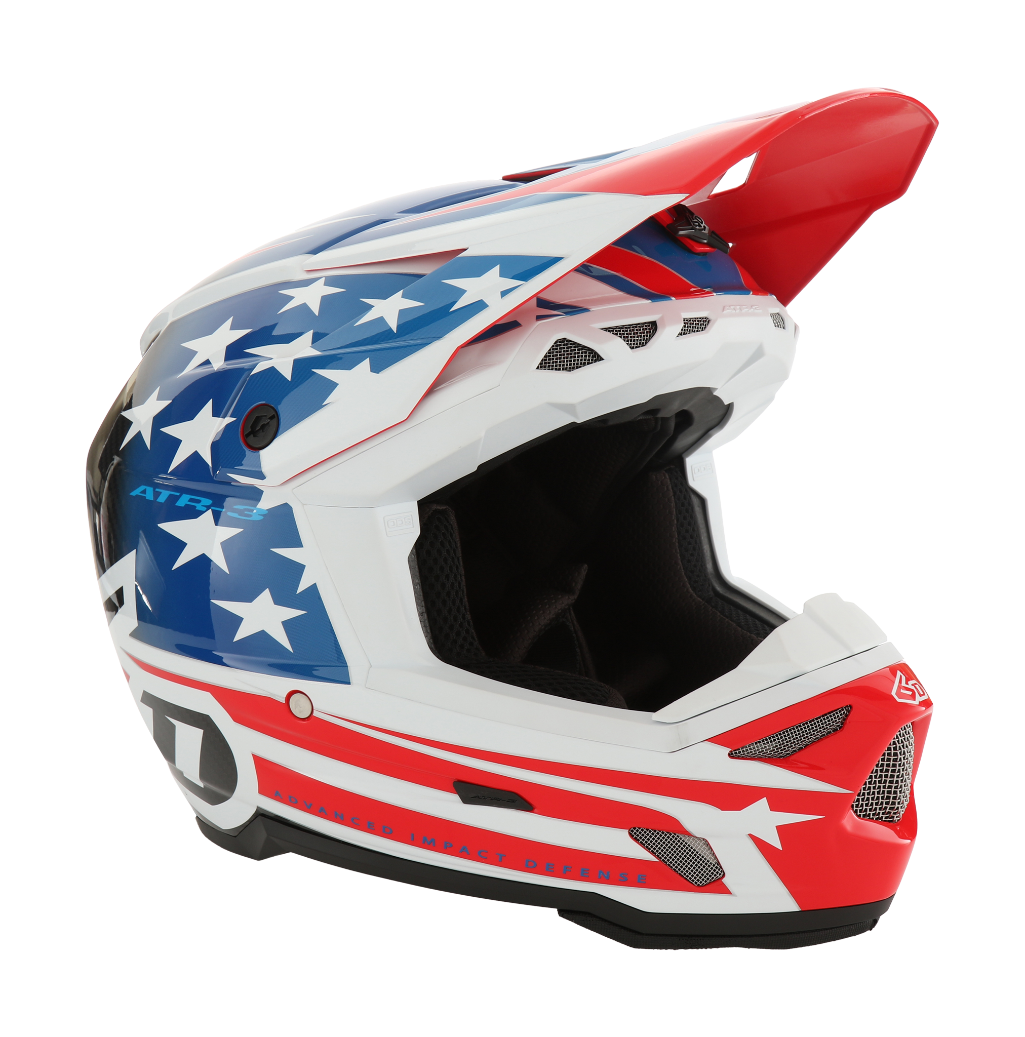 6D Motocross Helmet ATR-3 Patriot - Red / White / Blue