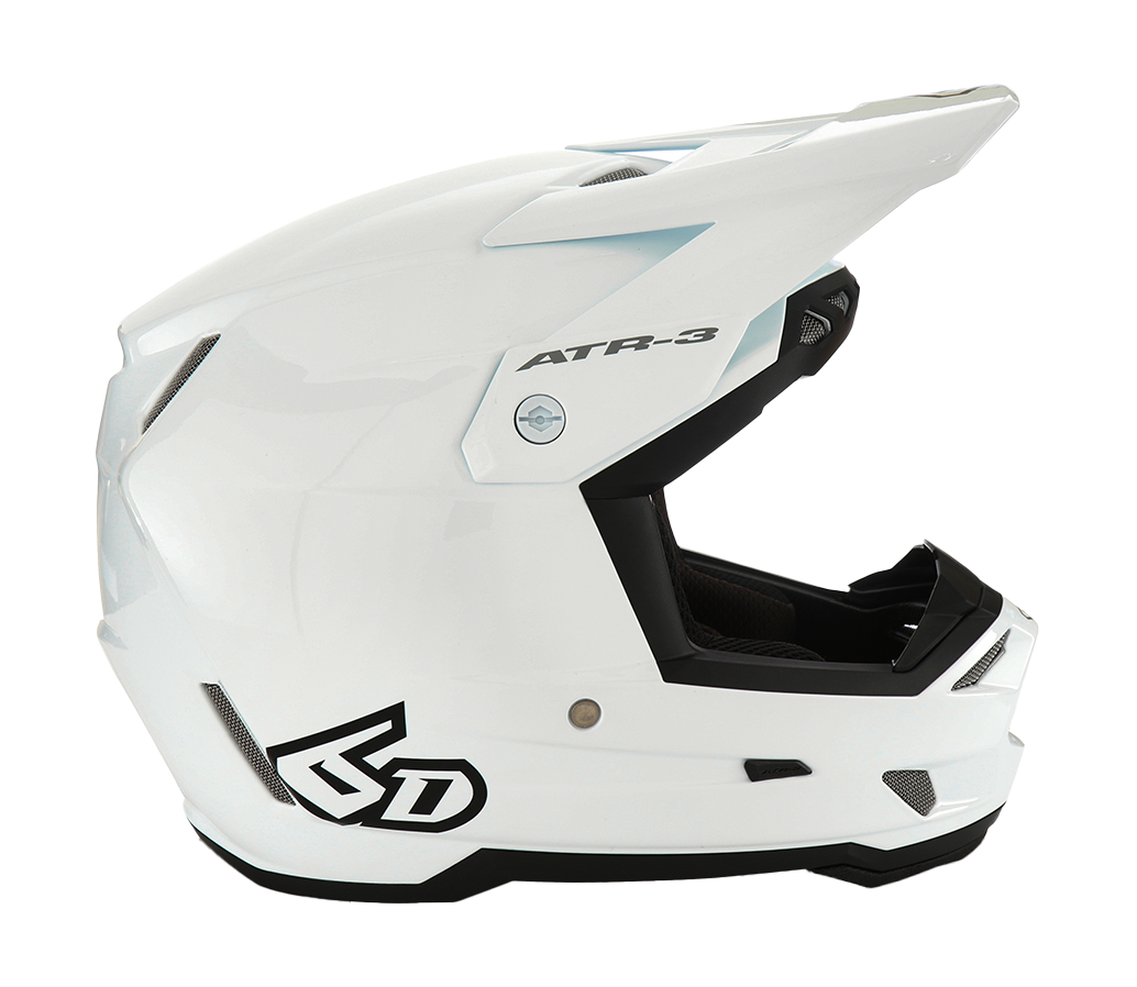 6D Motocross Helmet ATR-3 Solid - Gloss White