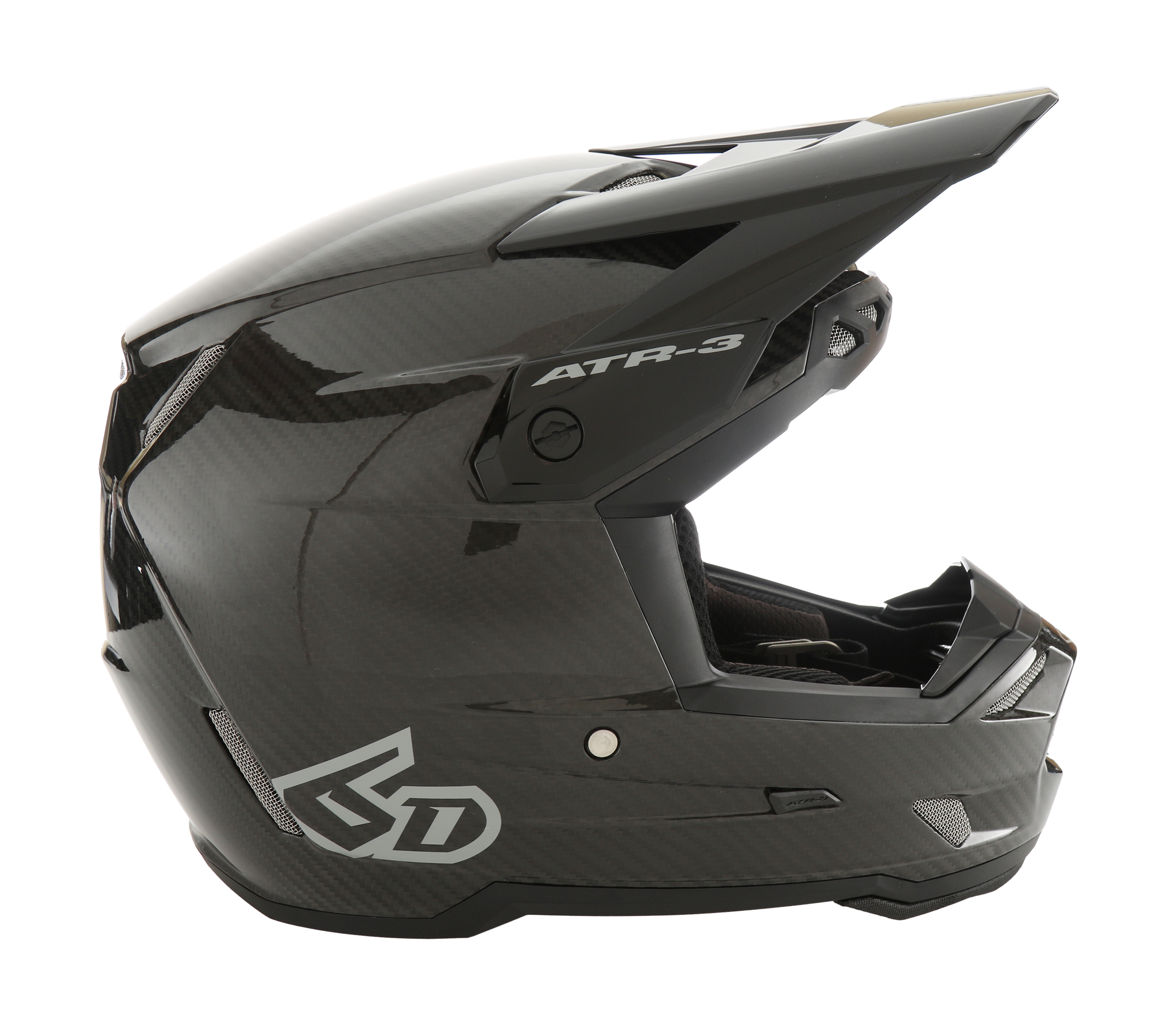 6D Motocross Helmet ATR-3 Solid - Gloss Black
