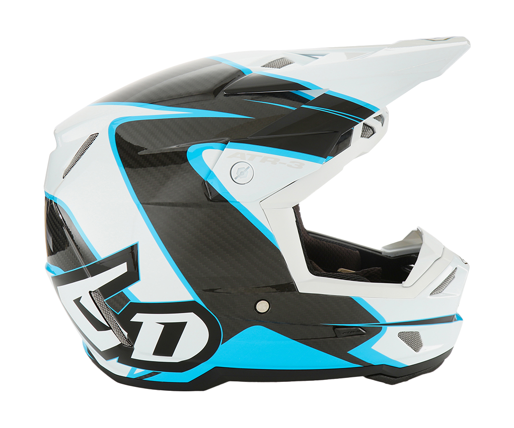 6D Motocross Helmet ATR-3 Wave - Cyan / White