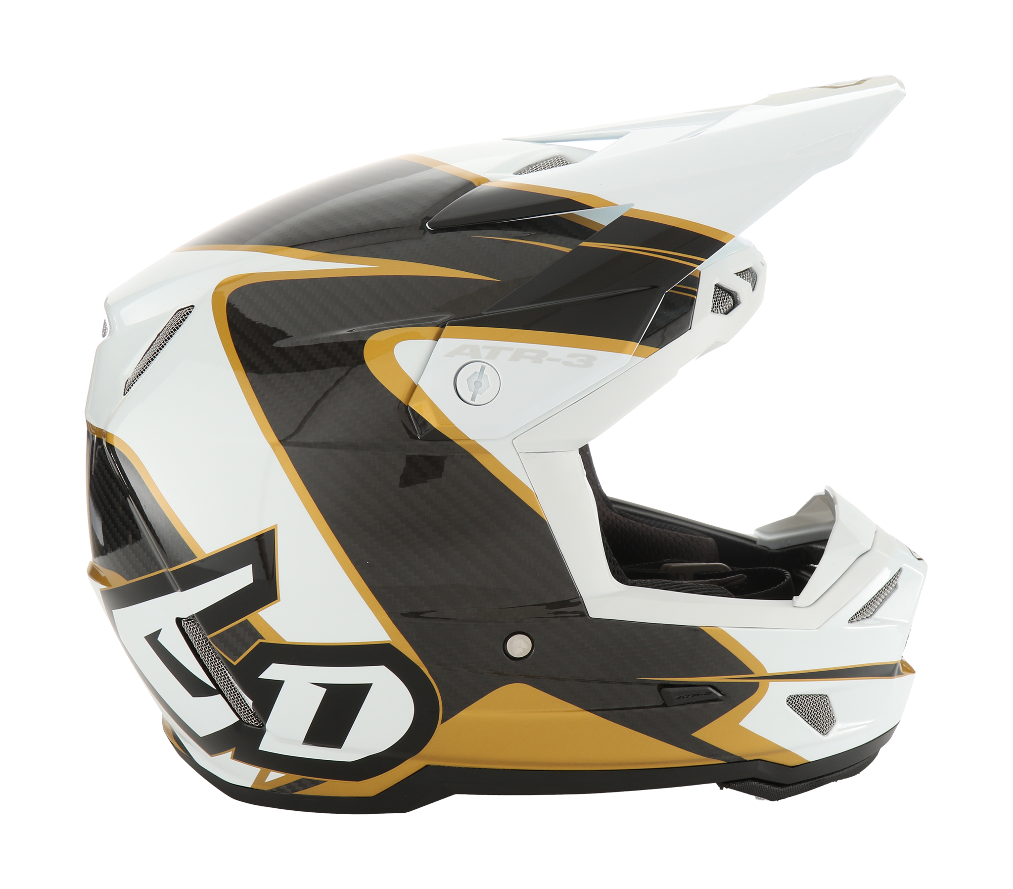 6D Motocross Helmet ATR-3 Wave - Gold / White