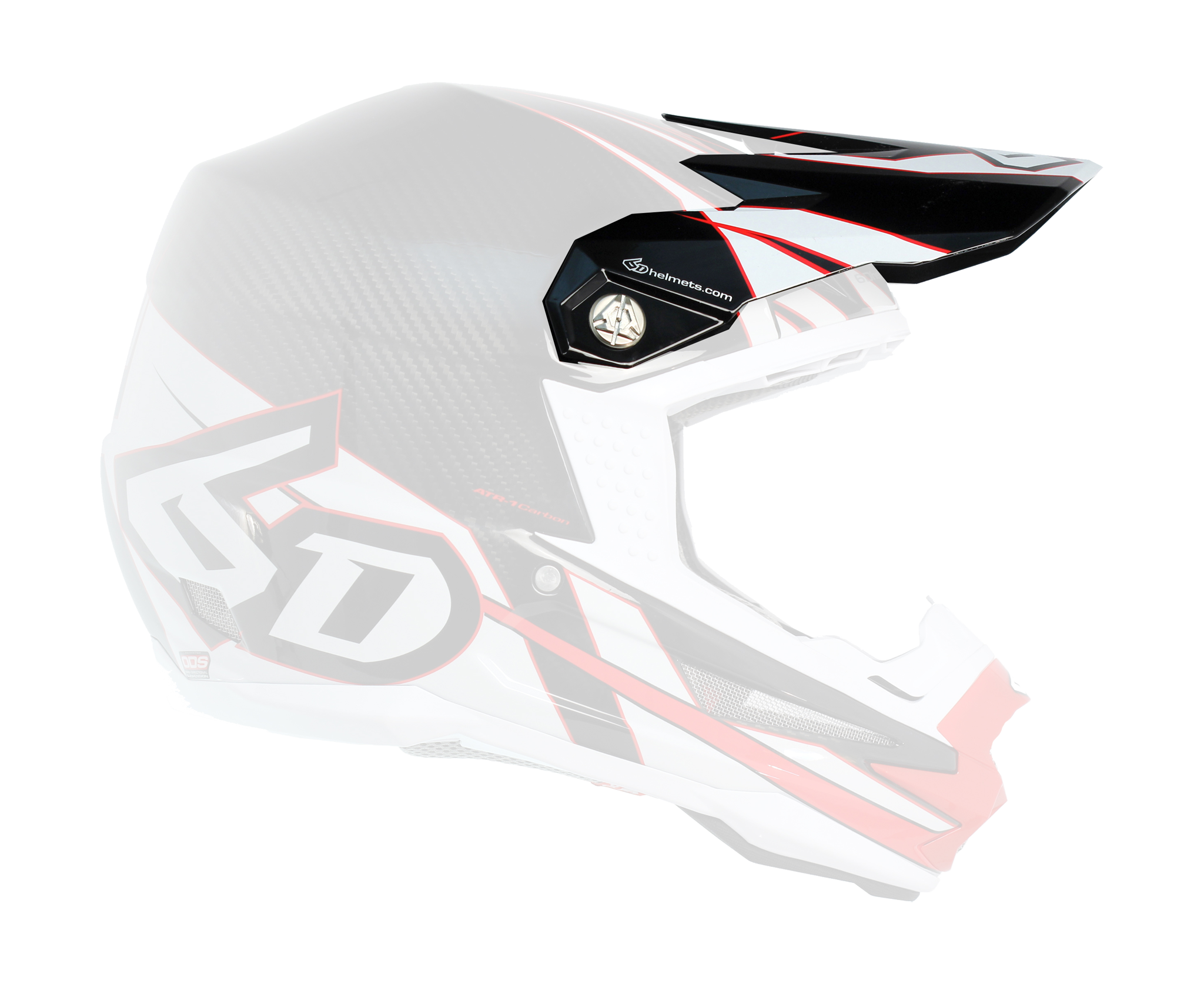 6D Helmet Visor ATR-1 Carbon - Electric Red / White