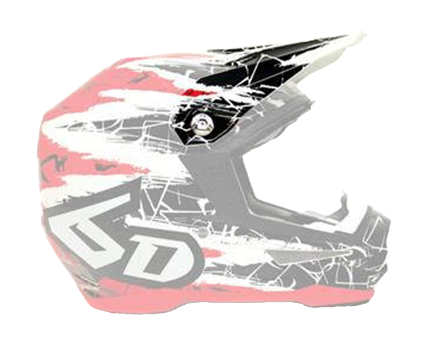 6D Helmet Visor ATR-1 Chaos Graphic - Red Gloss