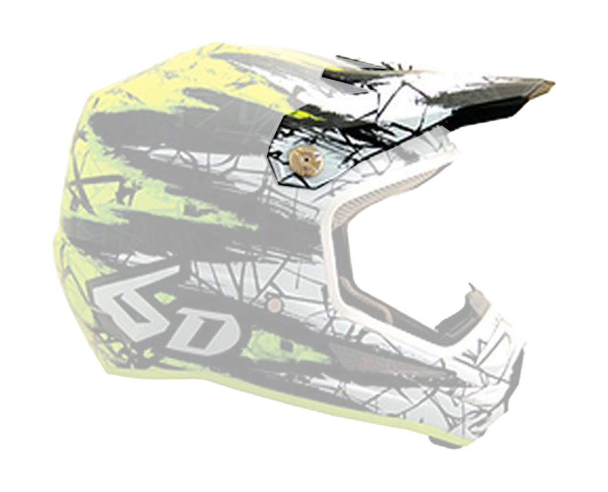 6D Helmet Visor ATR-1 Chaos Graphic - Yellow Gloss