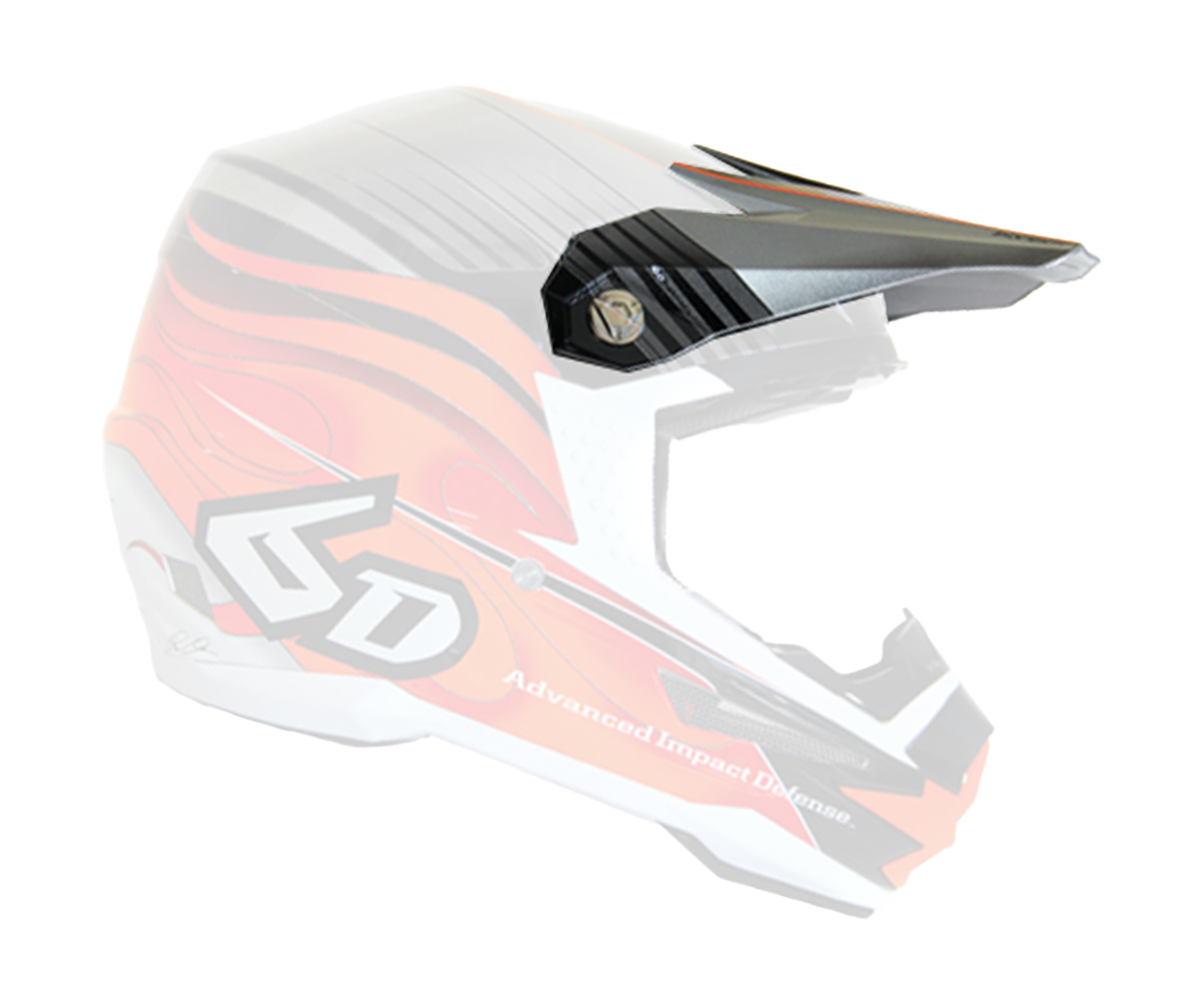 6D Helmet Visor ATR-1 Crusader Graphic - Orange / Silver