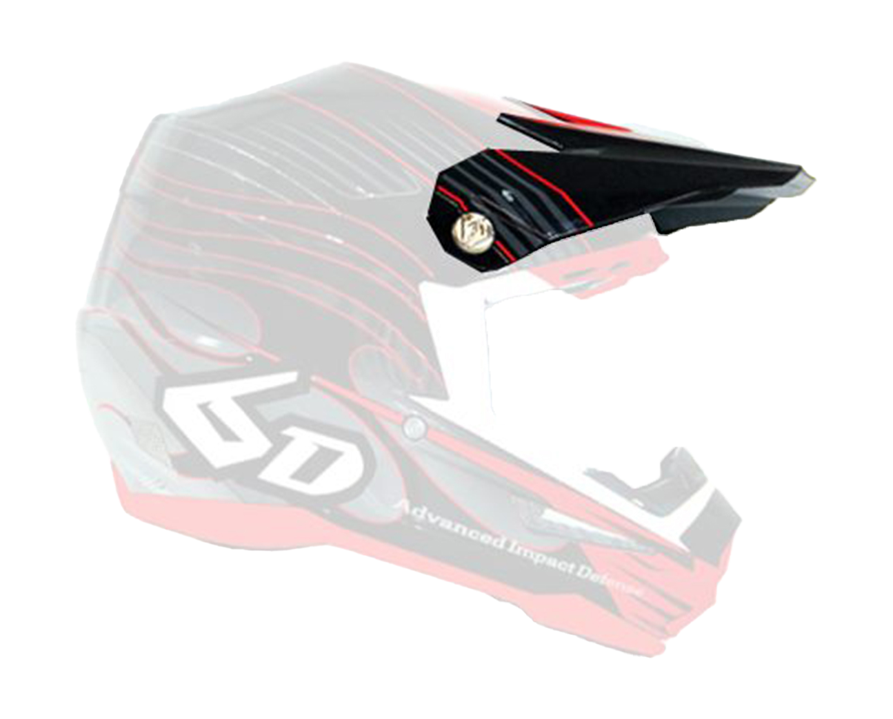 6D Helmet Visor ATR-1 Crusader Graphic - Black / Red
