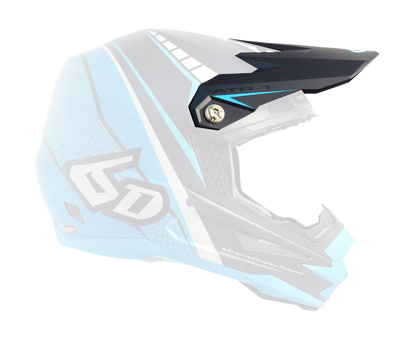6D Helmet Visor ATR-1 Edge - Neon Blue / Grey