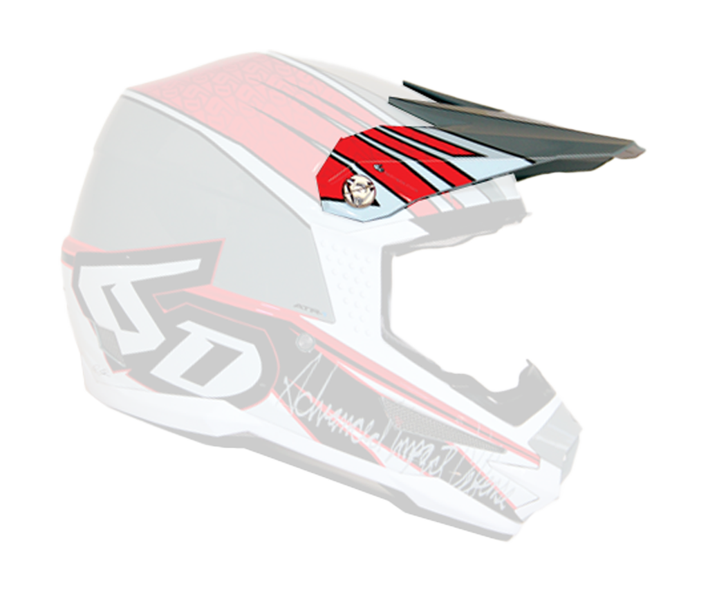 6D Helmet Visor ATR-1 Intruder Graphic - Grey / Red