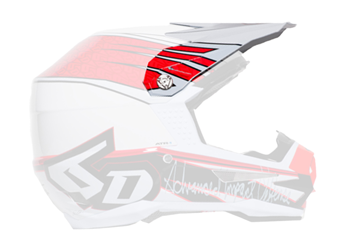 6D Helmet Visor ATR-1 Intruder Graphic - White / Red