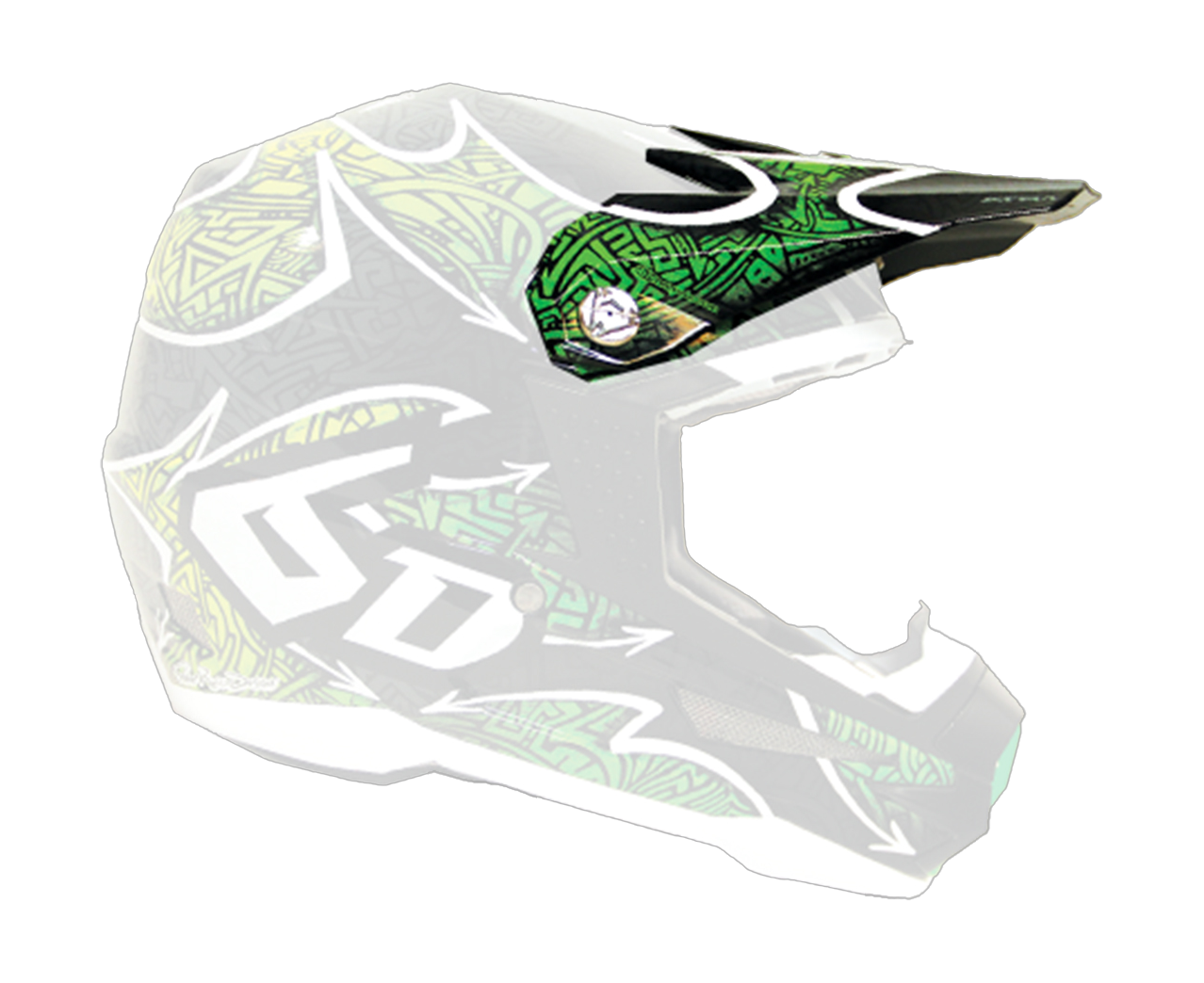 6D Helmet Visor ATR-1 Maze Graphic - Green Gloss