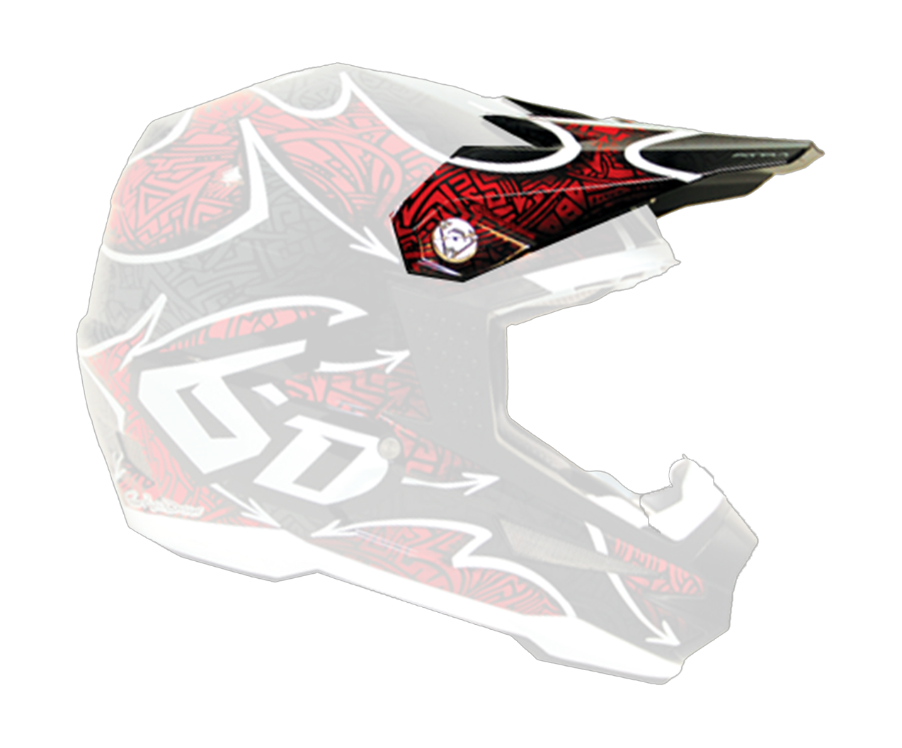 6D Helmet Visor ATR-1 Maze Graphic - Red Gloss