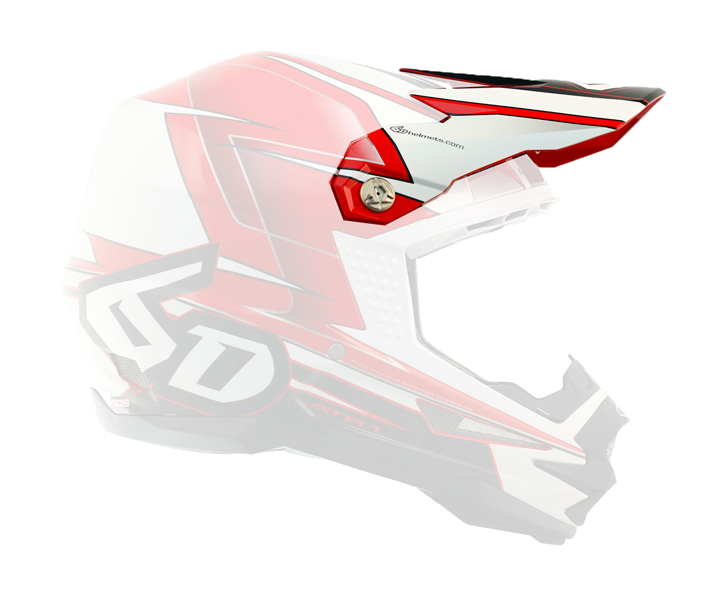 6D Helmet Visor ATR-1 Sonic - Red / White