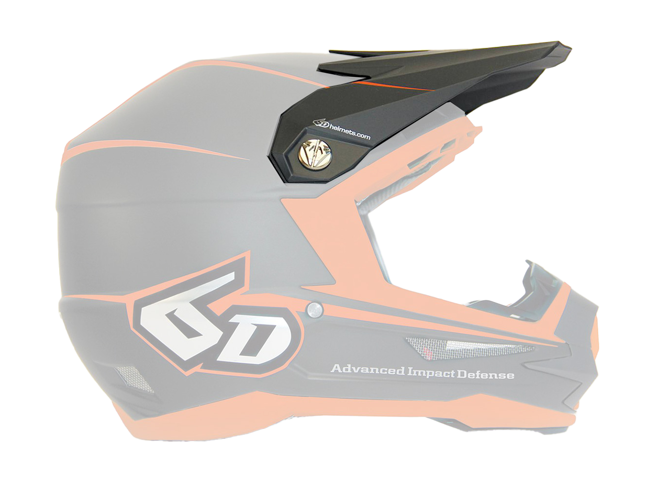 6D Helmet Visor ATR-1 Stealth Graphic - Charcoal / Neon Orange