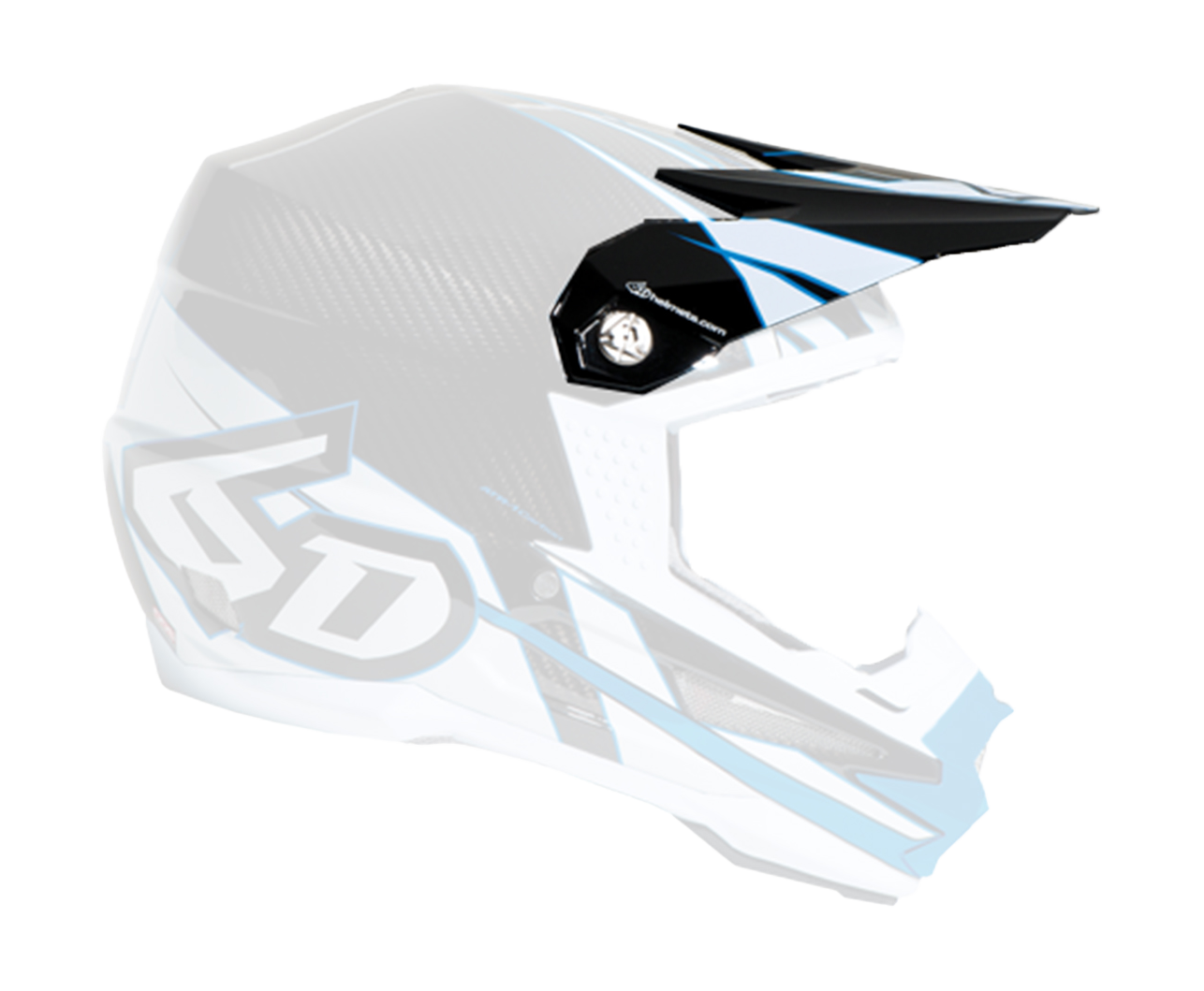 6D Helmet Visor ATR-1 V2 Carbon - Electric Blue / White