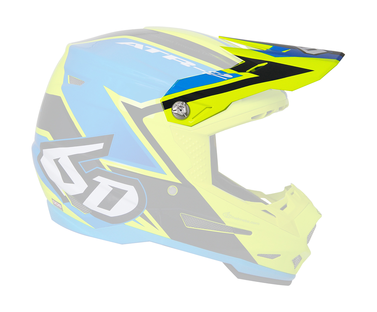 6D Helmet Visor ATR-2 Strike Glans - Yellow / Blue