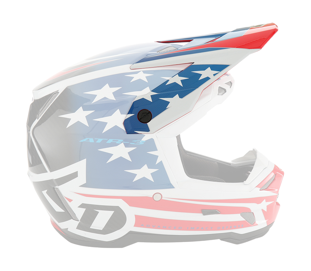 6D Helmet Visor ATR-3 Patriot - Red / White / Blue
