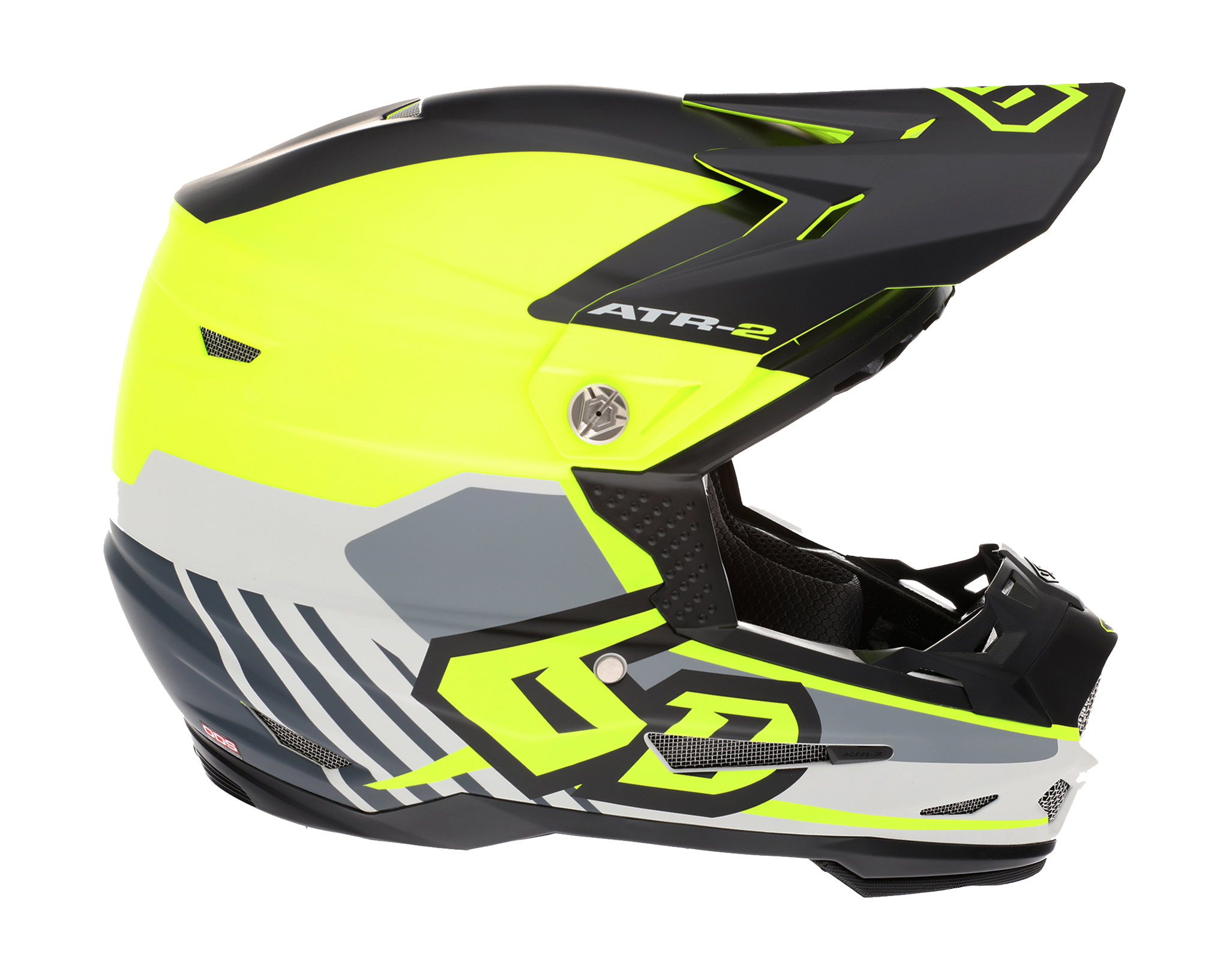 6D Youth Motocross Helmet ATR-2Y Target - Neon Yellow