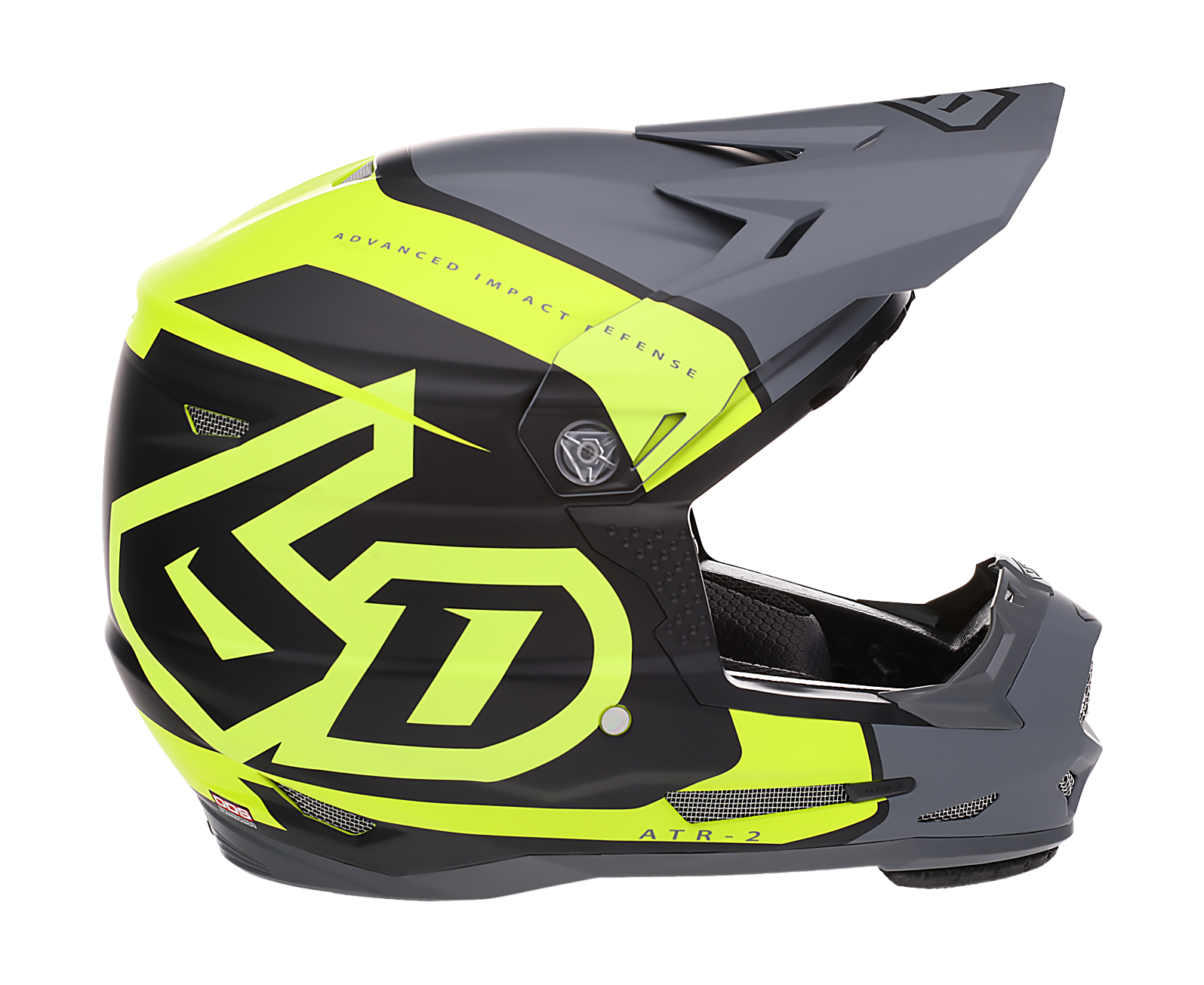 6D Youth Motocross Helmet ATR-2Y Torque - Matte Neon / Yellow