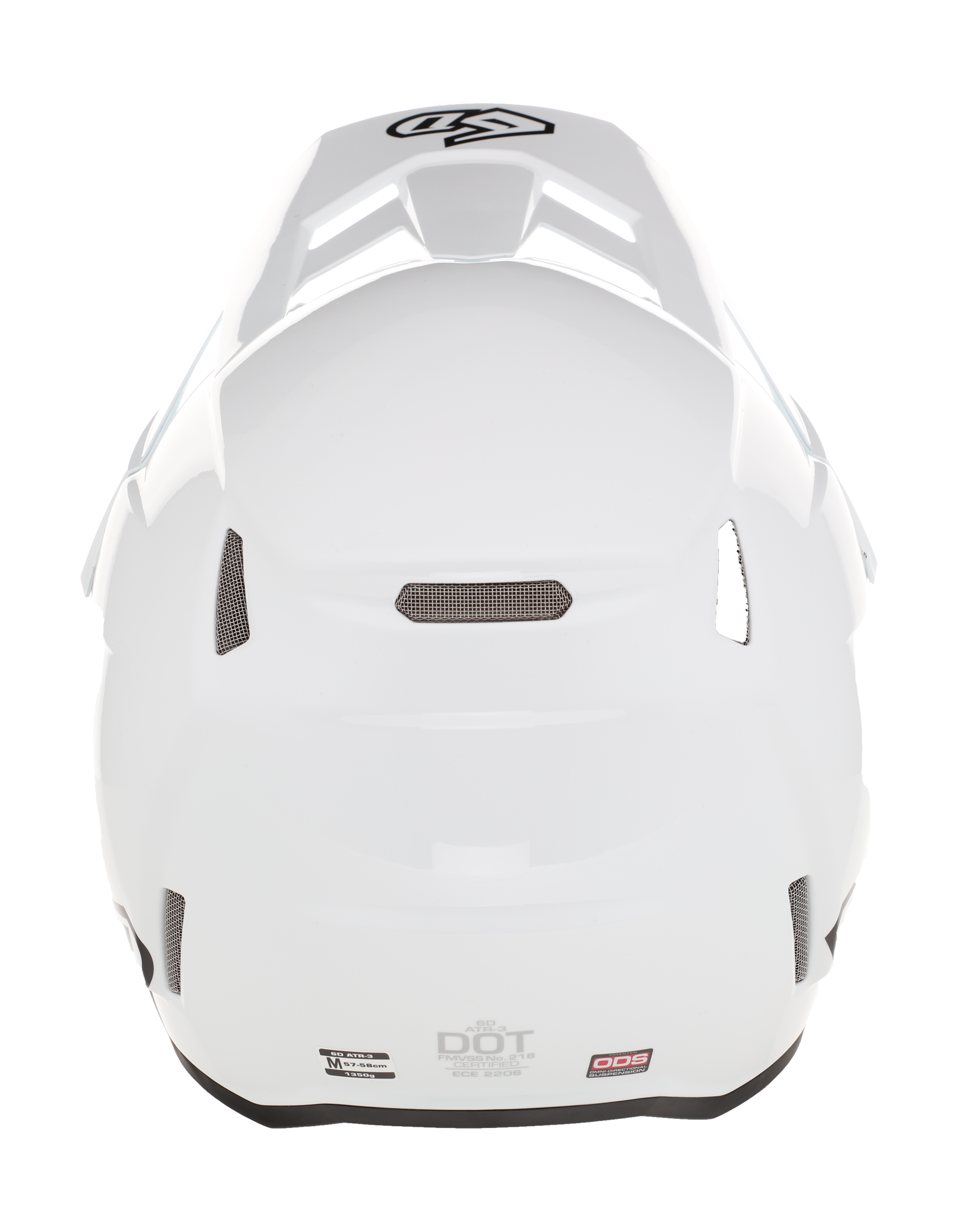 6D Youth Motocross Helmet ATR-3Y FIM Solid - White