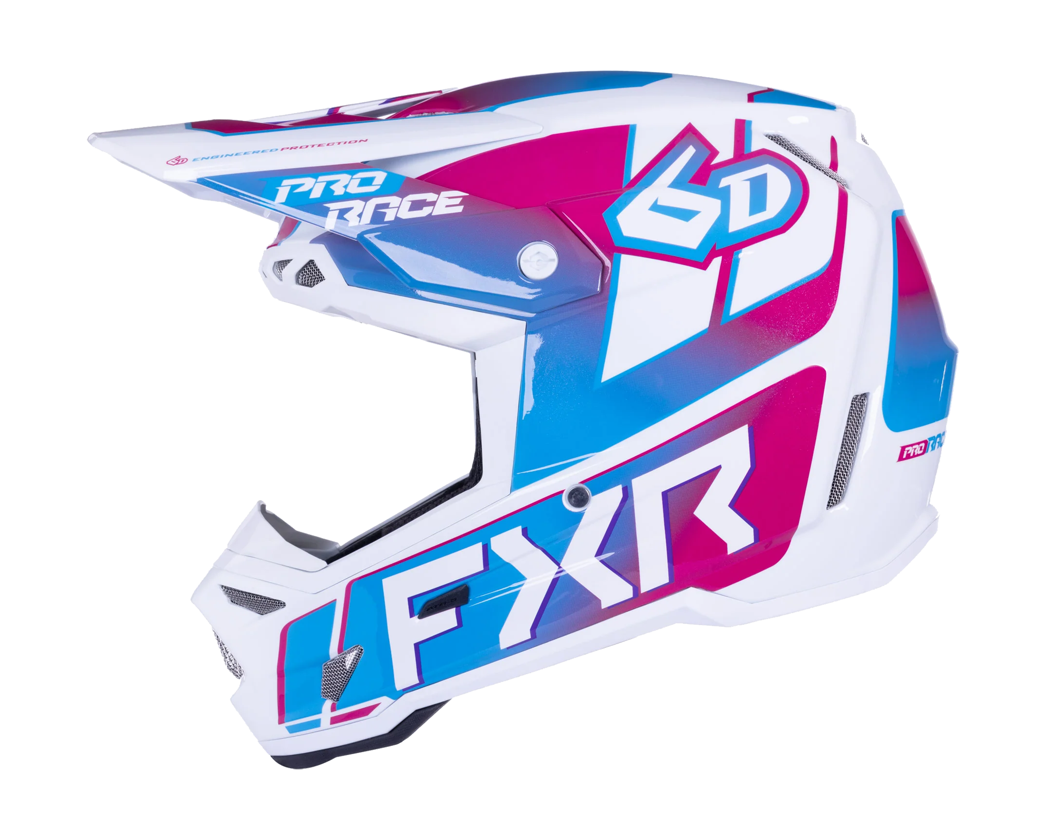 6D Youth Motocross Helmet ATR-3Y FXR - Blue Razz / White