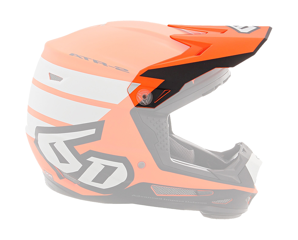 6D Youth Helmet Visor ATR-2Y Stripe - Orange / White
