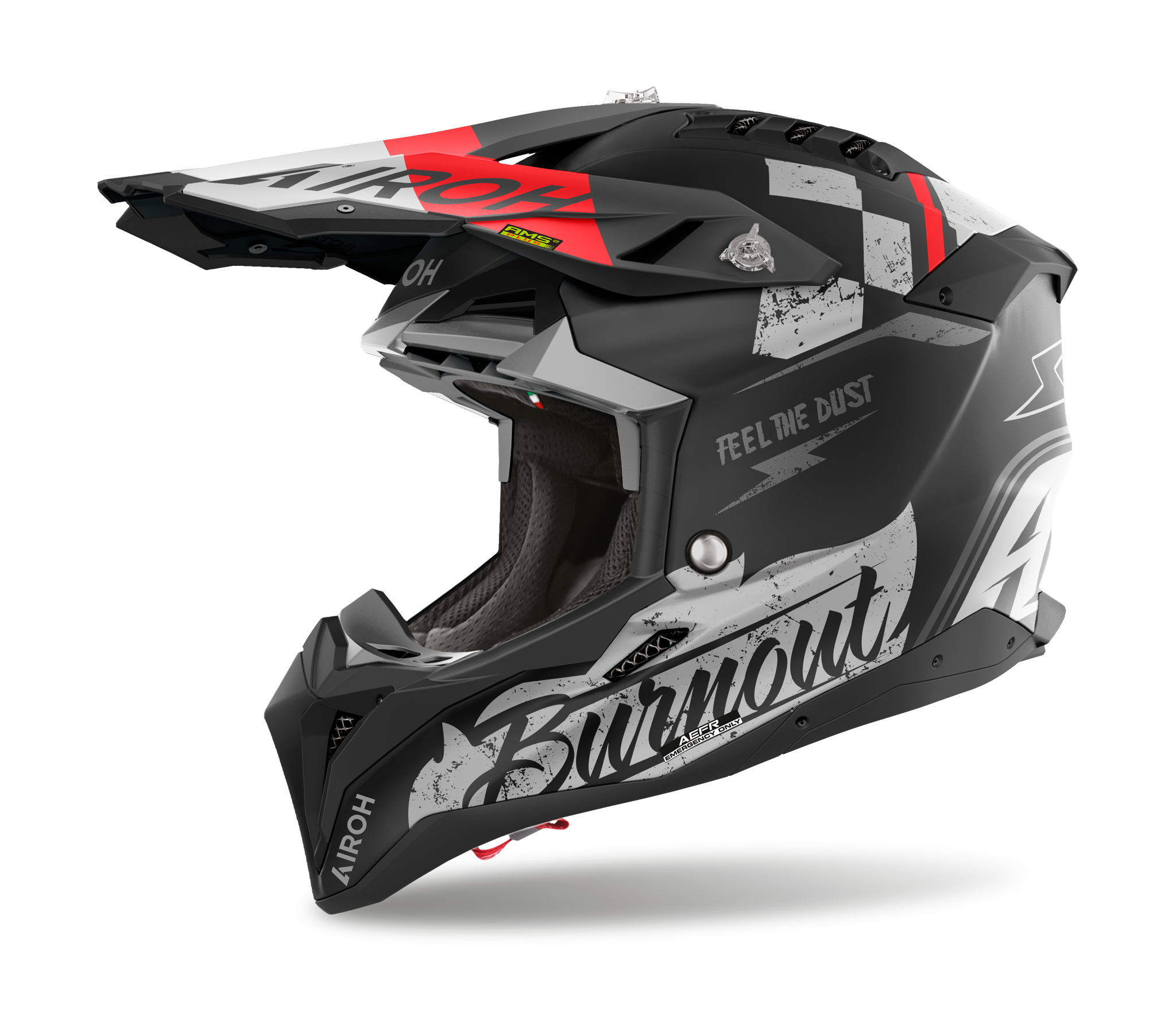 Airoh Motocross Helmet Aviator 3 Burnout - Matte Black / Grey