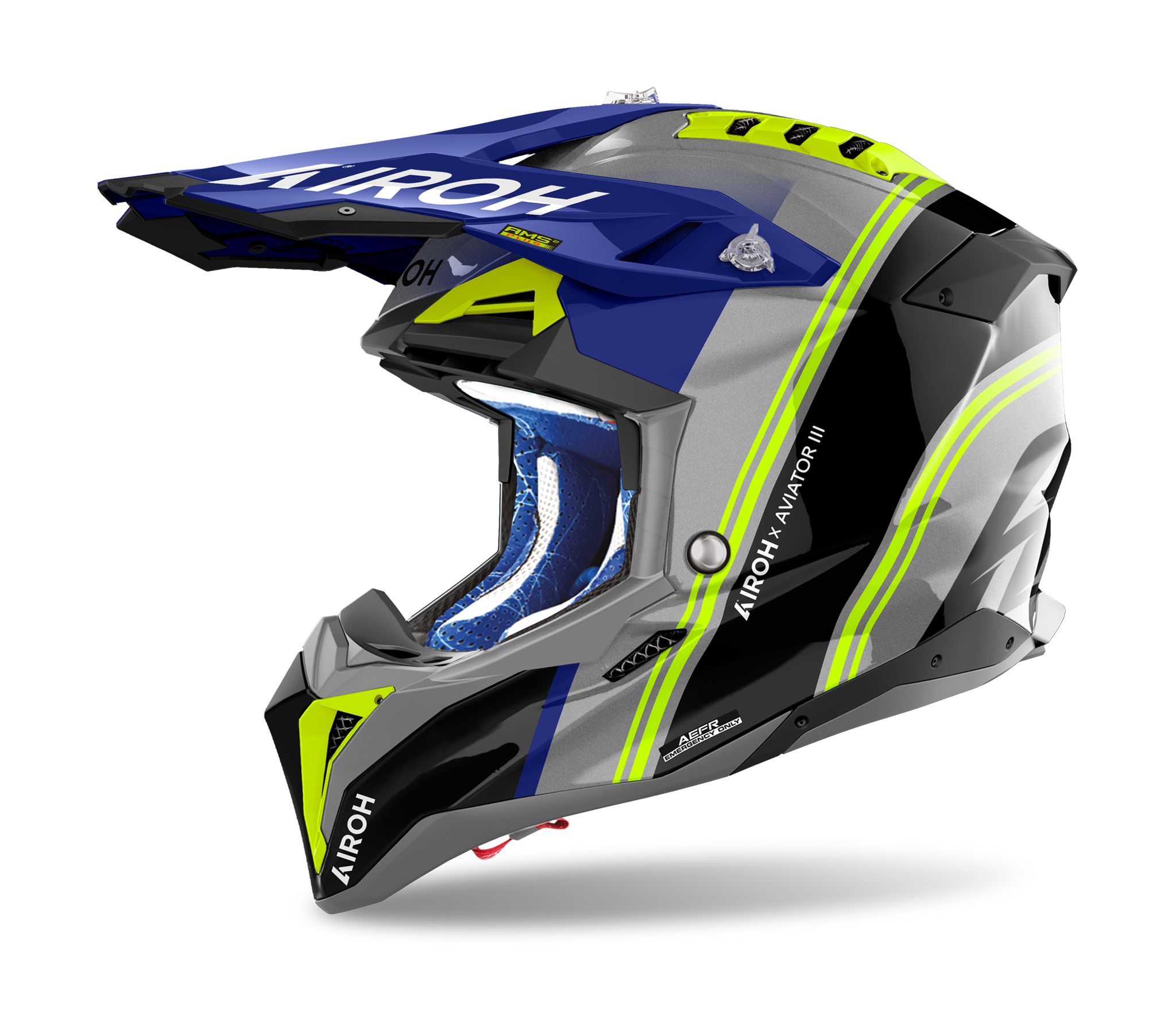Airoh Motocross Helmet Aviator 3 Hima - Gloss Blue