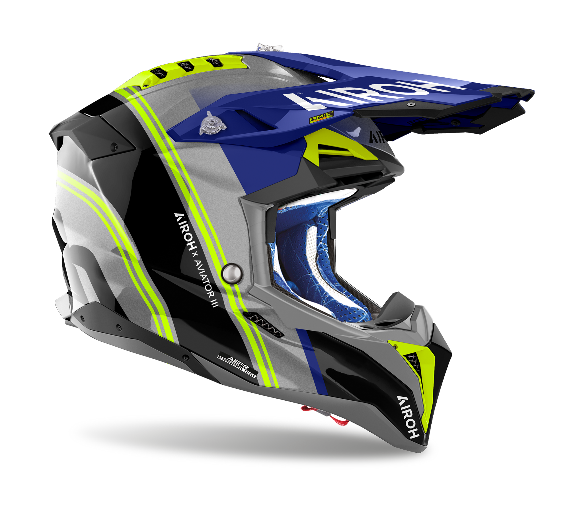 Airoh Motocross Helmet Aviator 3 Hima - Gloss Blue