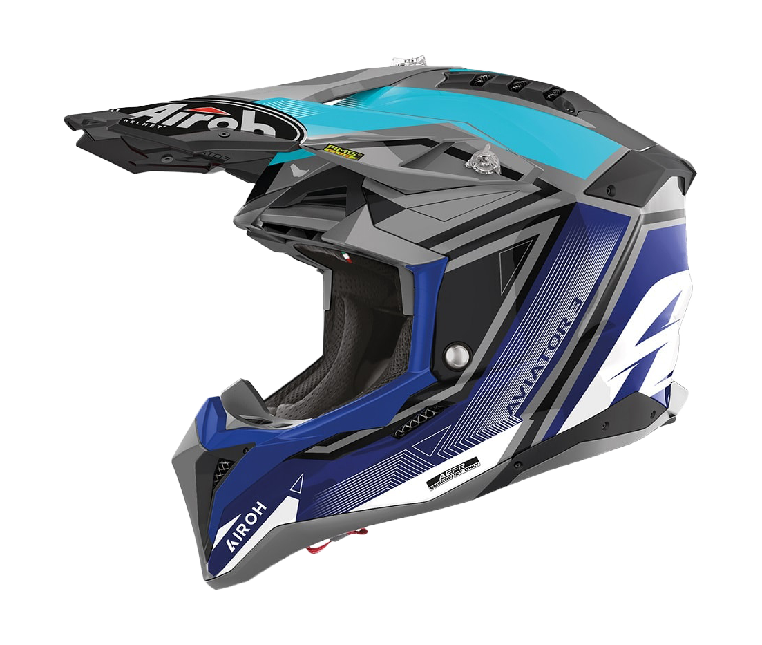 Airoh Motocross Helmet Aviator 3 League - Gloss Blue