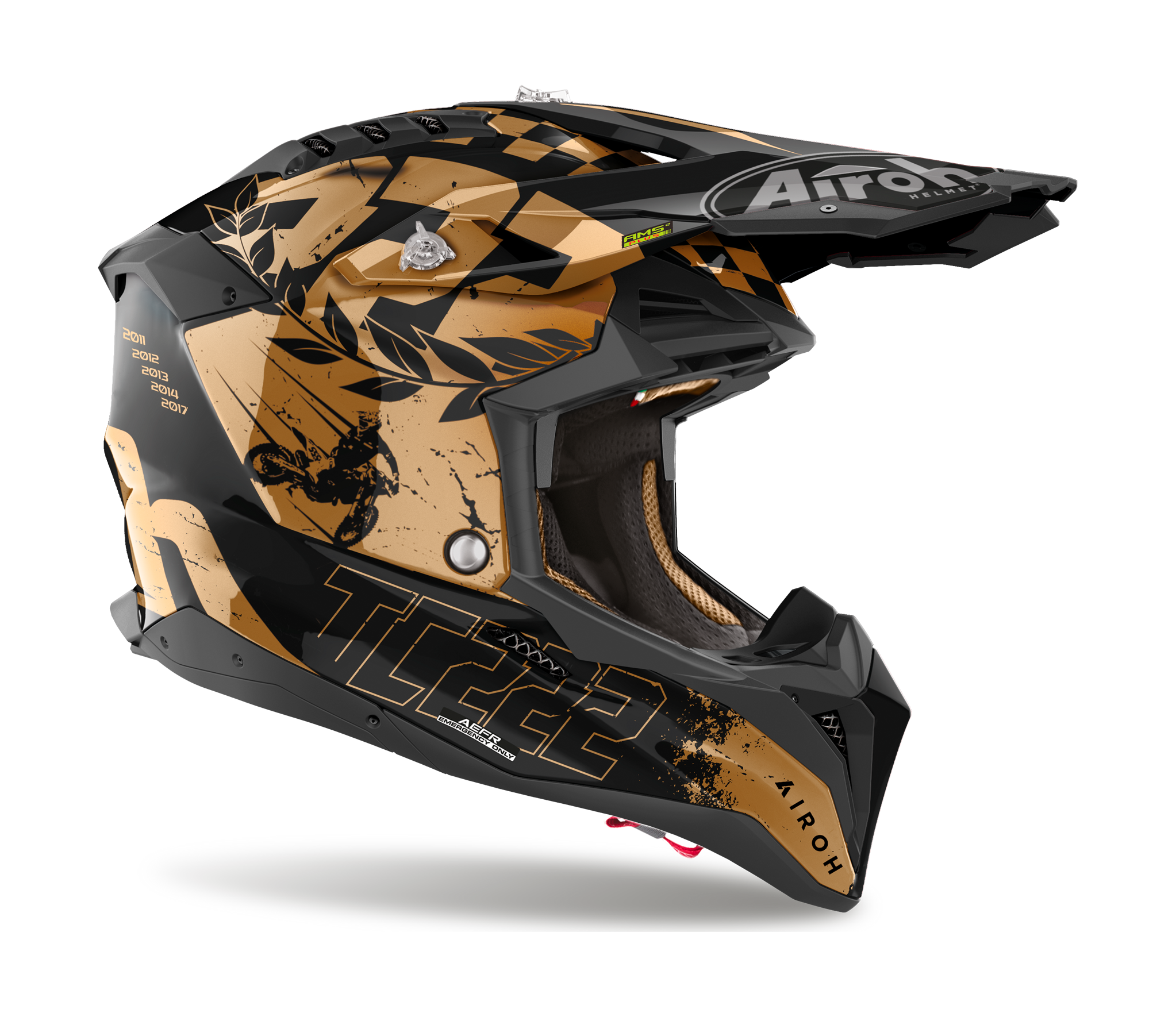 Airoh Motocross Helmet Aviator 3 Legend TC222 - Gloss Chrome
