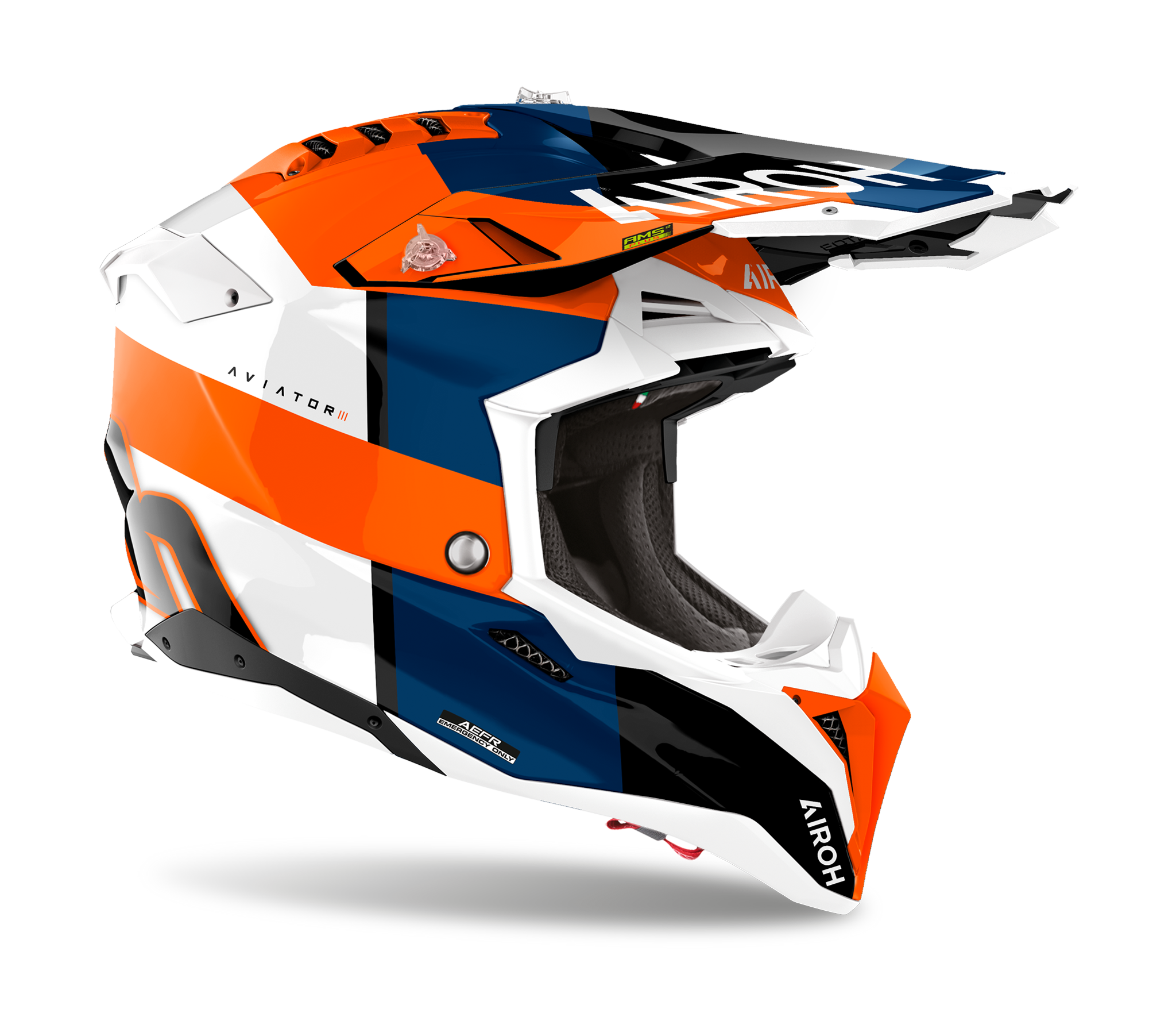 Airoh Motocross Helmet Aviator 3 Monarch - Gloss Orange