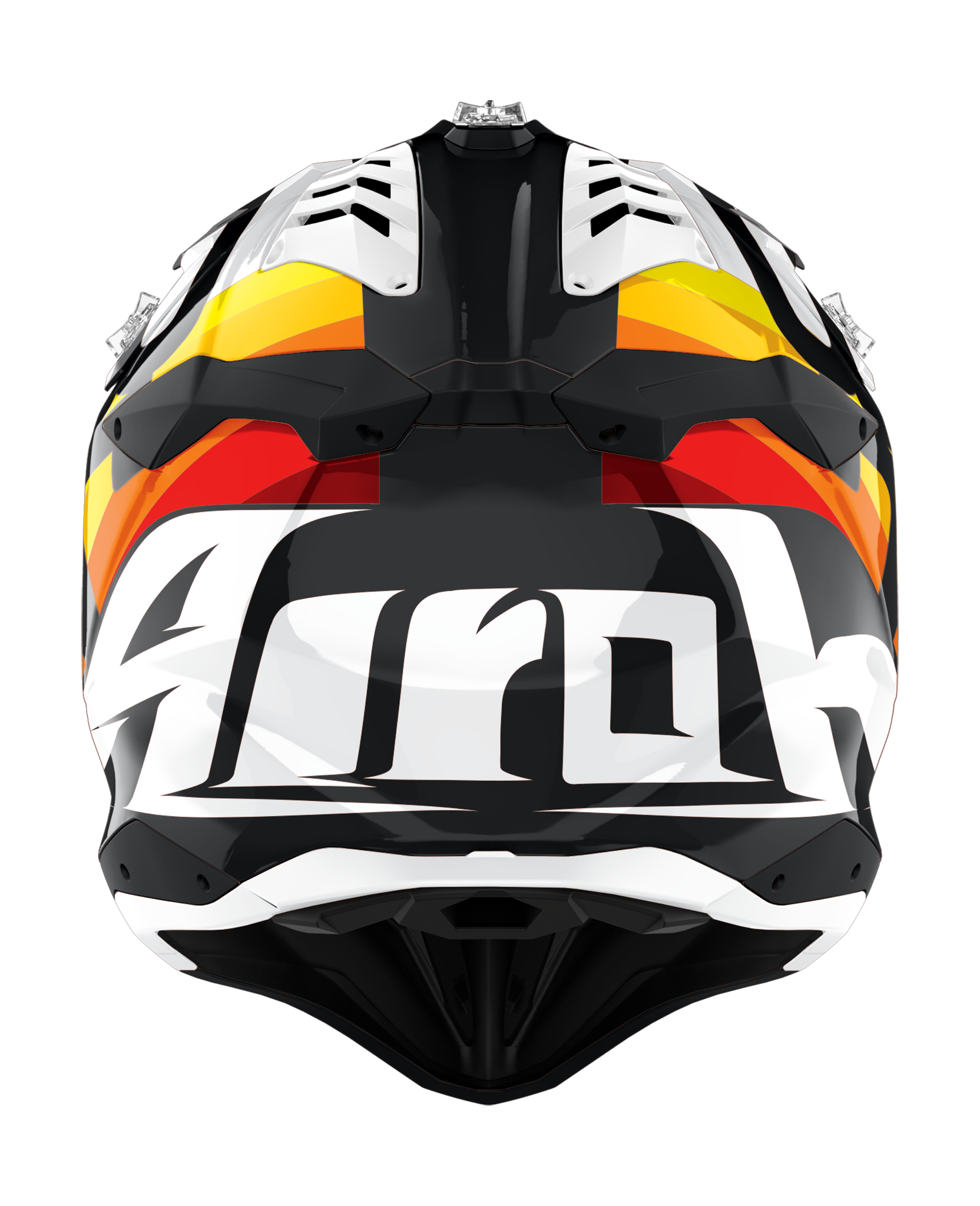 Airoh Motocross Helmet Aviator 3 Rainbow - Gloss White / Black / Yellow
