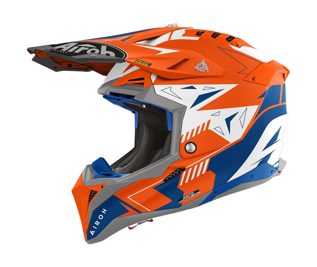 Airoh Motocross Helmet Aviator 3 Spin - Matte Orange Fluo